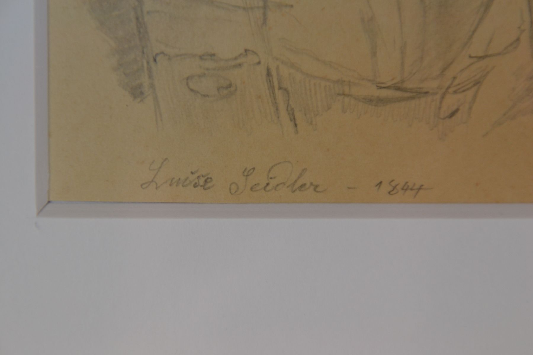 Detail d: Friedrich Preller, d. Ältere, 1804 Eisenach - 1878 Weimar, Bleistiftzeichnung, bez. "Luise Seidler - 1844" aus einem Skizzenbuch entnommen ...