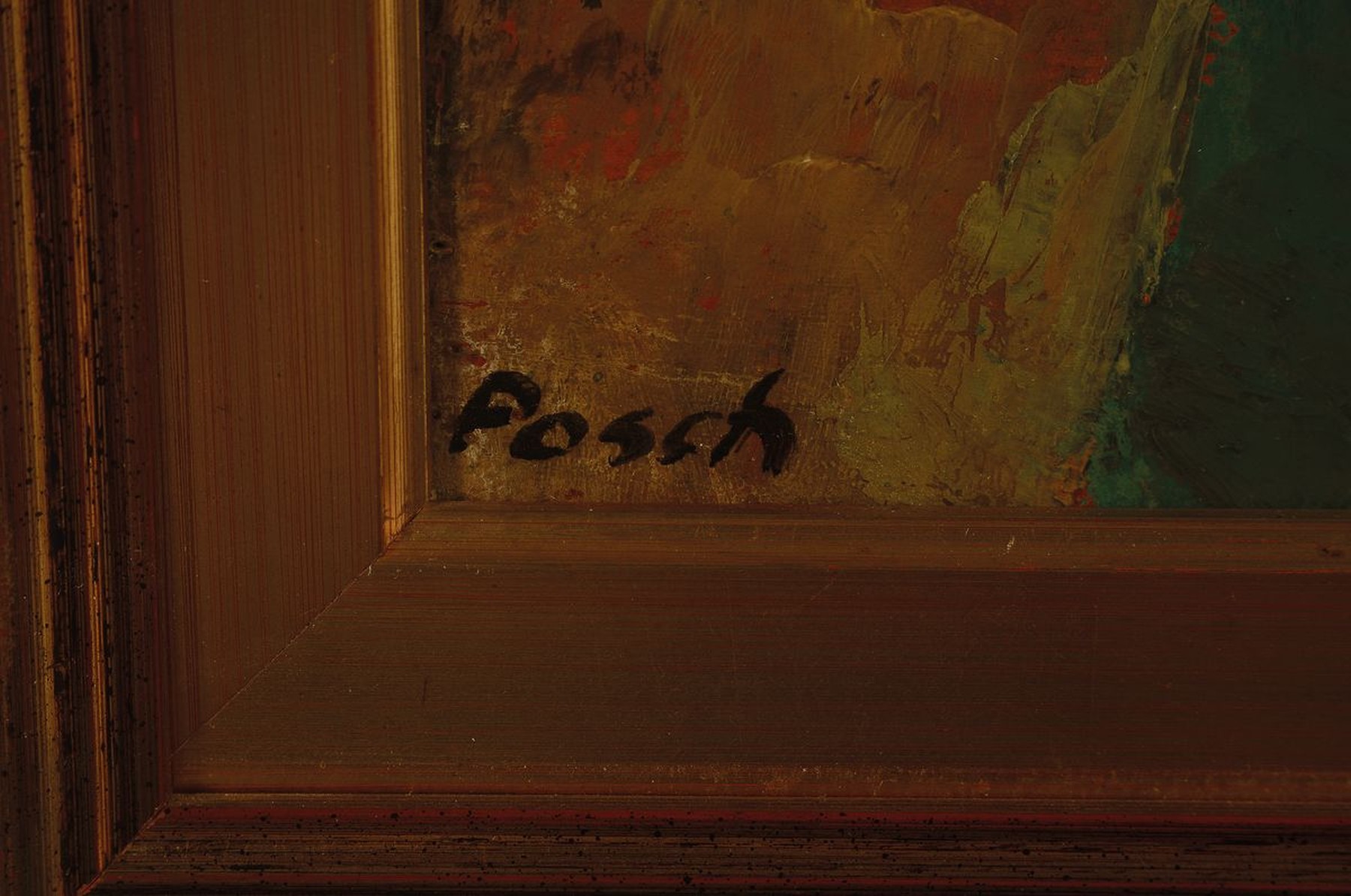 Detail a: Alexander Posch, 1890 Schönberg-1950 Darmstadt, Stillleben mit Äpfeln, Birnen und Pfirsichen, Öl/Holz, links unten signiert, ca. 45x54cm, R. ca. ...