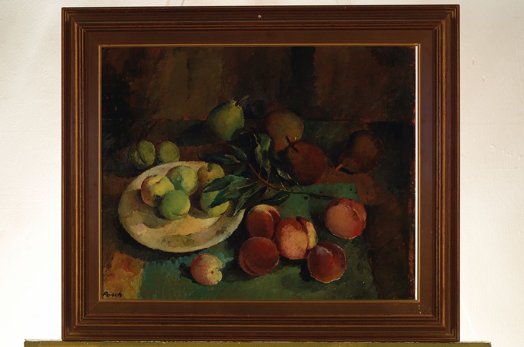 Detail k: Alexander Posch, 1890 Schönberg-1950 Darmstadt, Stillleben mit Äpfeln, Birnen und Pfirsichen, Öl/Holz, links unten signiert, ca. 45x54cm, R. ca. ...