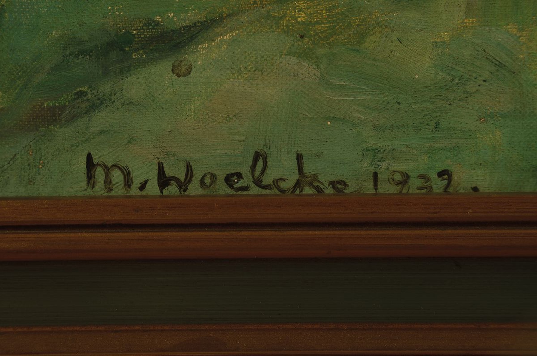 Detail a: Martha Woelcke, 1884 Frankfurt-1944 Auschwitz, Seerosen in einer Kristallvase, Öl/Lwd, links unten signiert und dat. 1932, ca. 37x47cm, R. ca. ...
