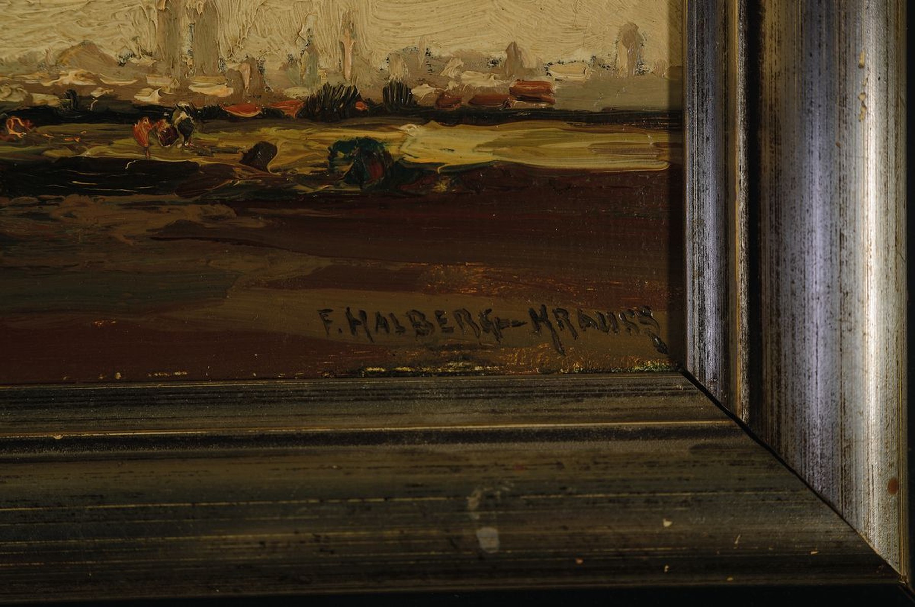 Detail a: Fritz Halberg-Krauss, 1874 Stadtprozelten - 1951 Prien am Chiemsee, autodidaktische Ausbildung unter dem Einfluß der Münchener Landschafter Joseph ...