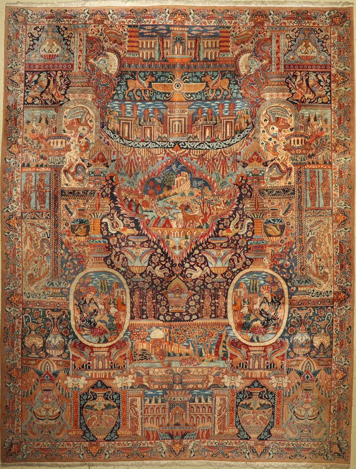 Kashmar, Persien, ca. 40 Jahre, Wolle auf Baumwolle, ca. 393 x 300 cm, EHZ: 3 (Reinigungsbedürftig)