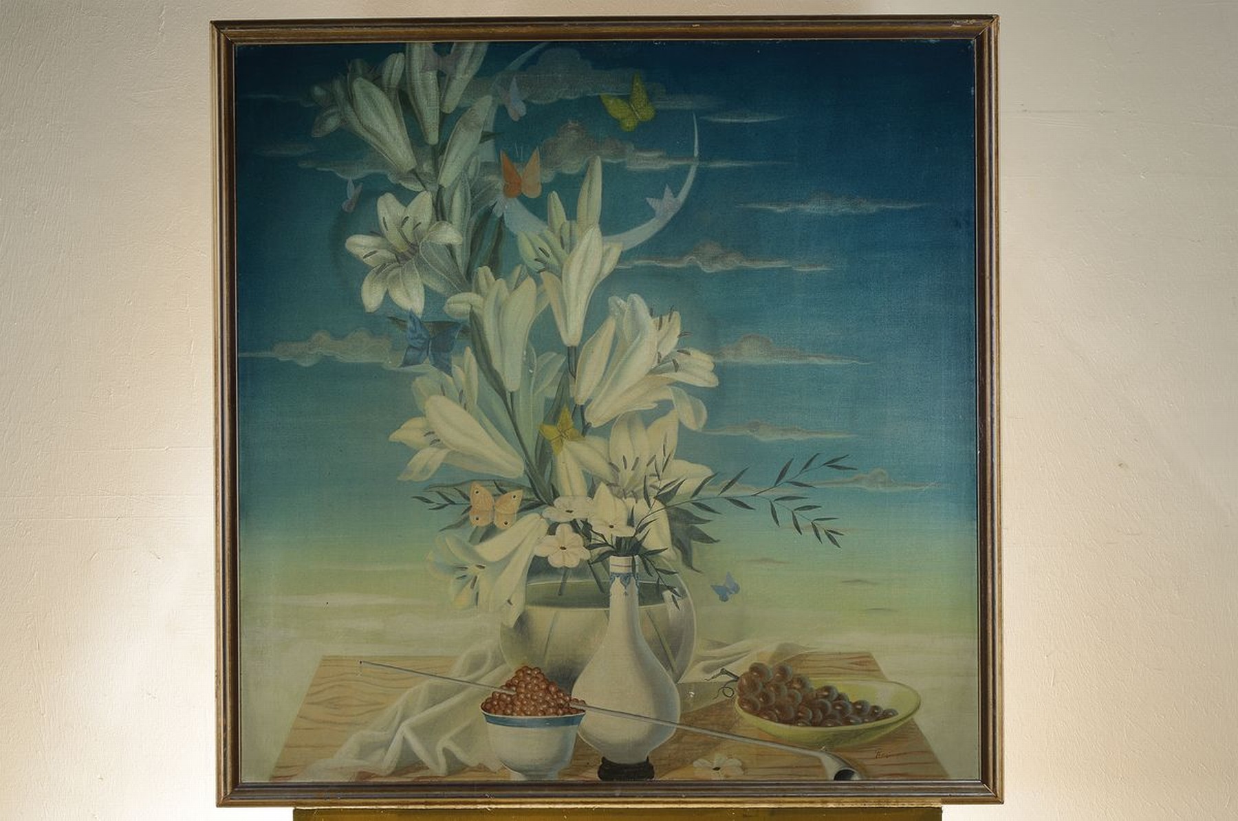 Detail k: Tommy Parzinger, 1903 München-1981 New York, Stillleben, Öl/Lwd, rechts unten signiert, verso mit Ausstellungsetikett München,ca. 90 x 90 cm, ...