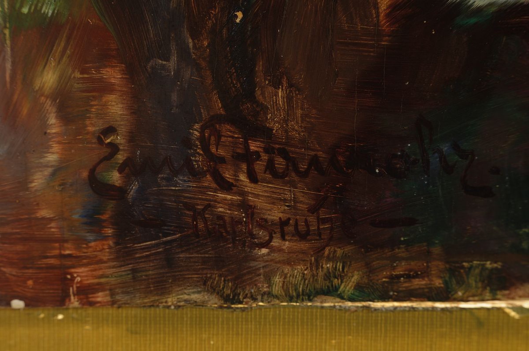 Detail a: Emil Firnrohr, 1881 Karlsruhe- 1961, Porträt eines Geschwisterpaares, Öl/Holz, links unten signiert, 70 x 60 cm