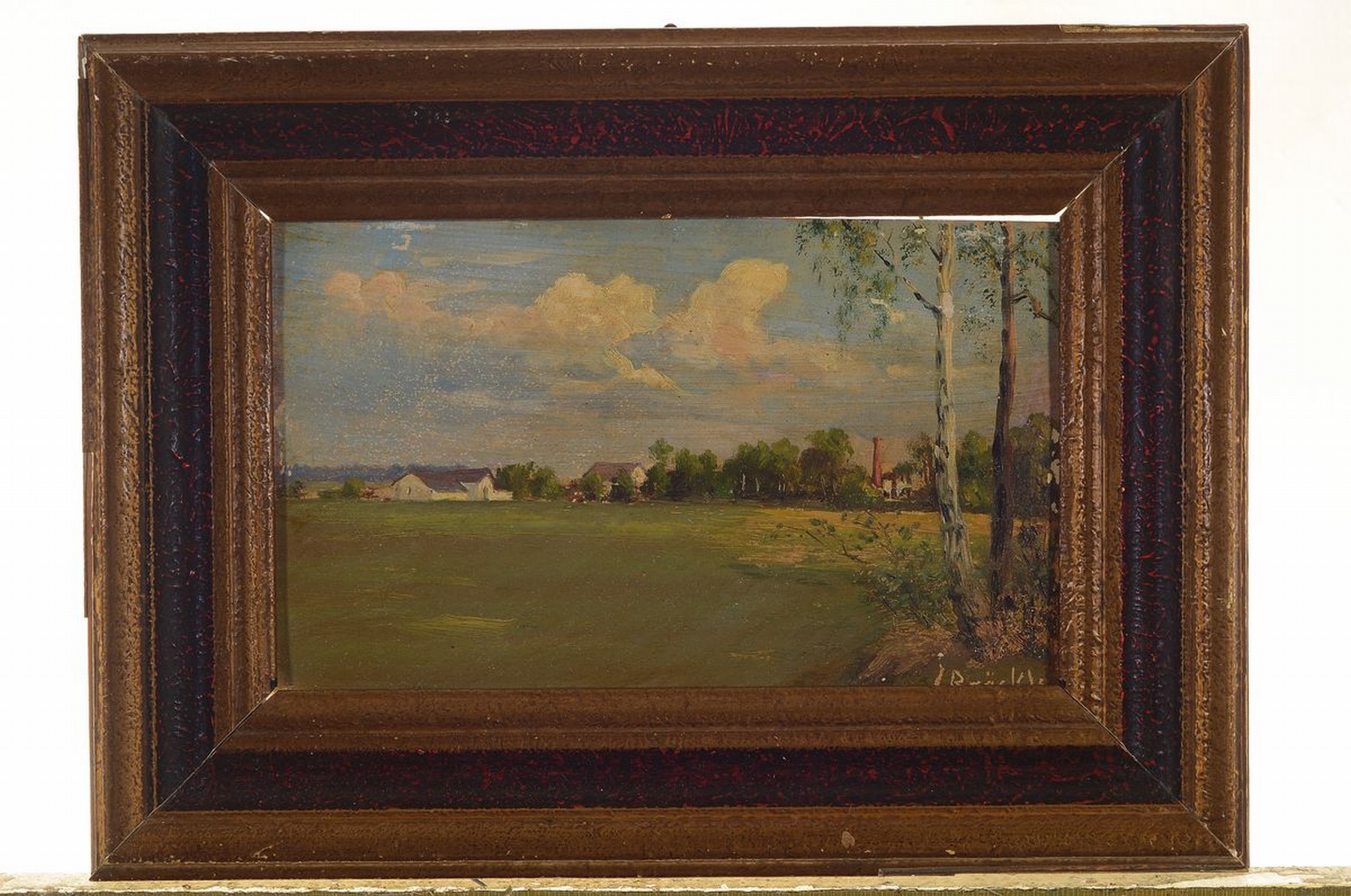 Detail k: Jakob Bräckle, 1897 Winterreute-1987 Biberach , Studium an der Akademie Stuttgart erhielt 1977 den Professorentitel, hier: Landschaft mit Dorf, ...