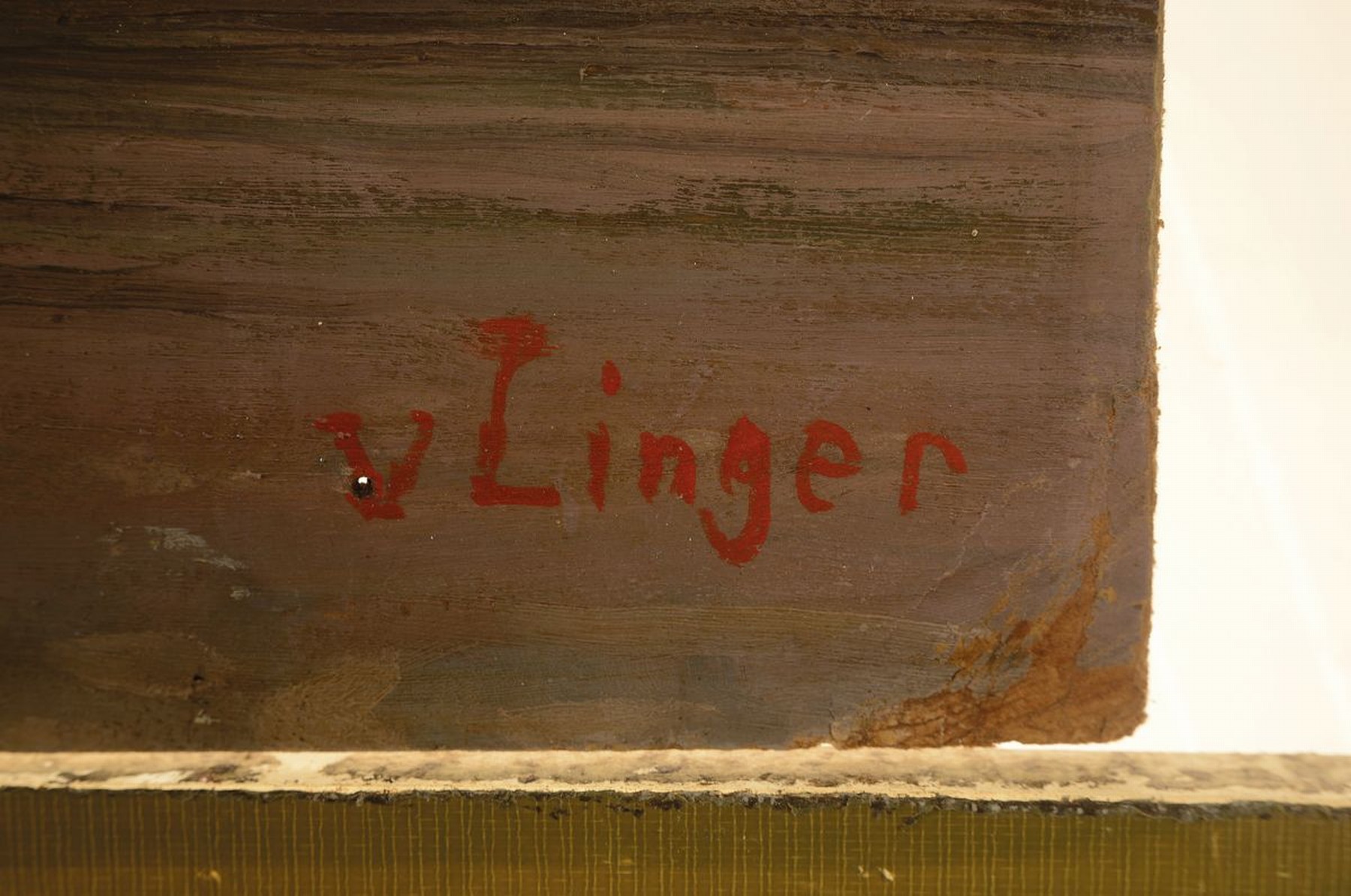 Detail a: Helene von Linger, geb. 1856 Saarn - nach 1929, Landschaft mit märkischem See, Öl/Malkarton, re. u. signiert, ca. 50 x 71 cm