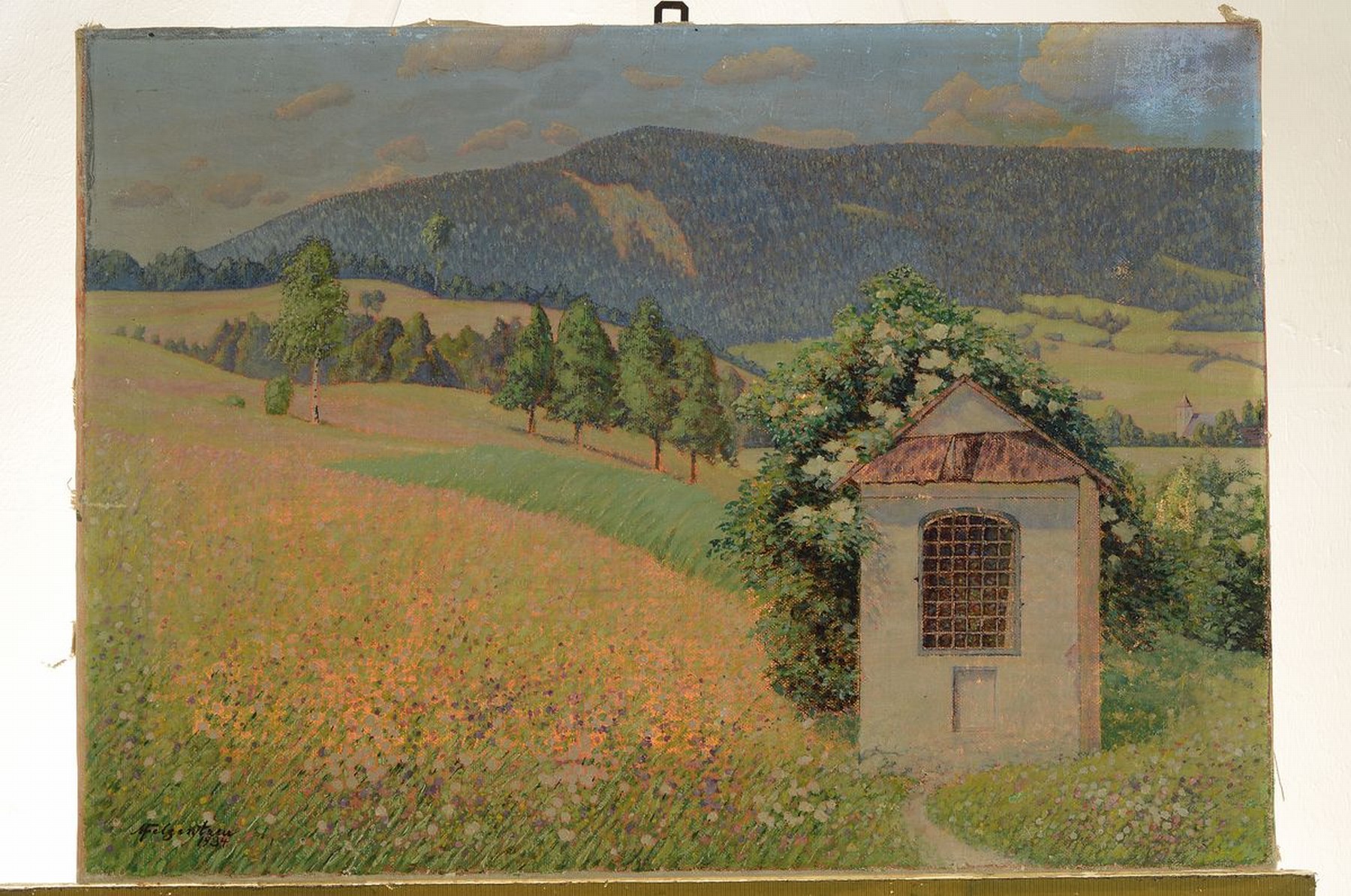 Detail k: Max Felgentreu, 1874-1952, sommerliche Landschaft, Öl/Lwd, links unten signiert und dat. 1934, ca. 50 x 70 cm