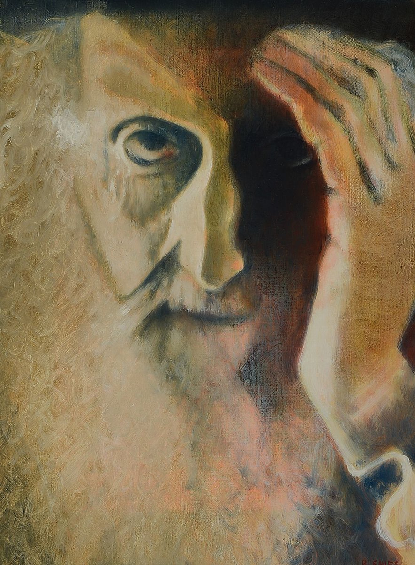 Benjamin Shiff, 1931-2011, Porträt eines Rabbiners, Öl/Lwd, rechts unten signiert, ca. 36x26cm, R. ca. 53x44cm