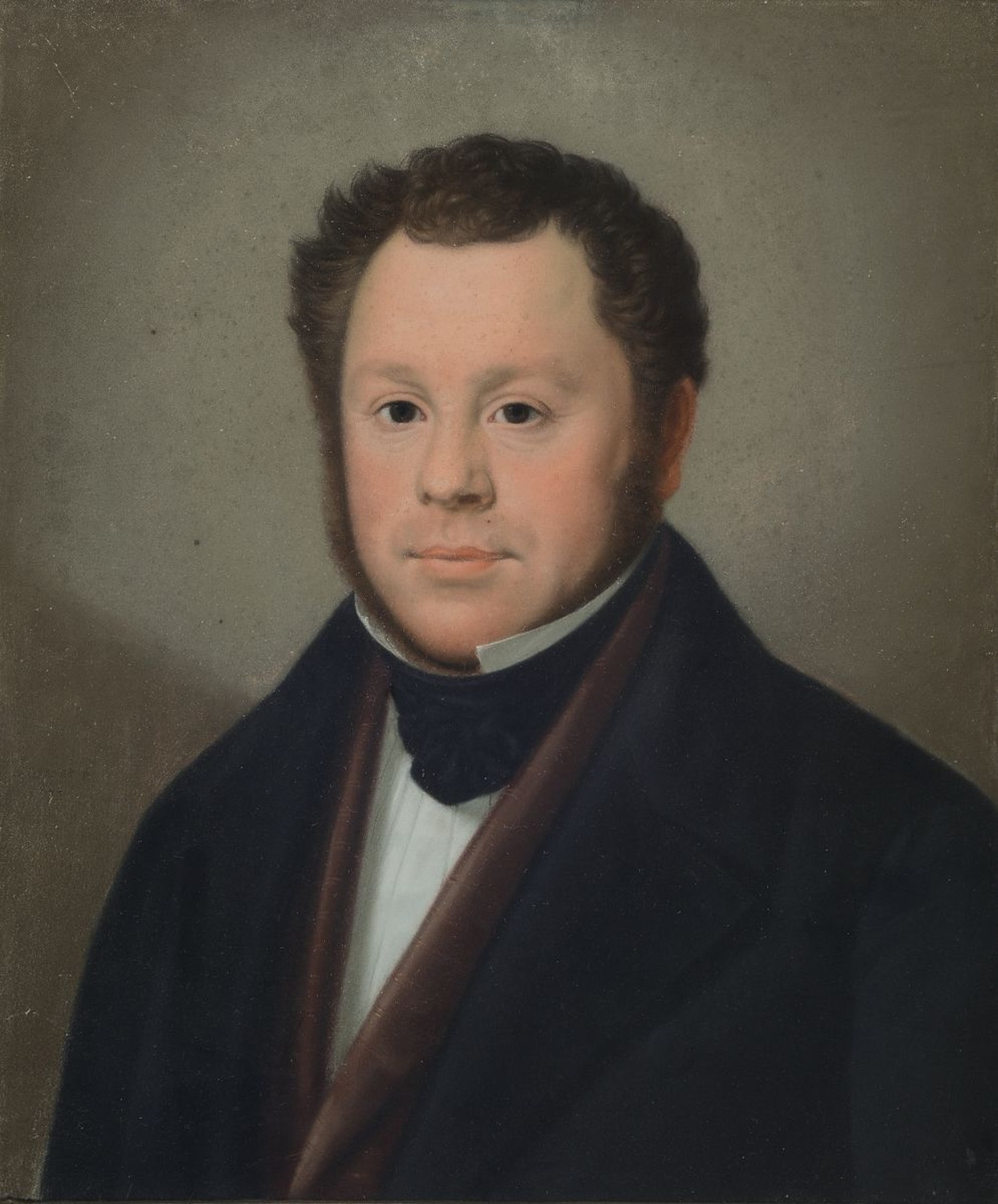 Unbekannter Maler des Biedermeier, deutsch, um 1860, Paar Porträts von Mann und Frau, Pastell auf Papier, je ca.55x46cm, u.Gl., schmaler Alurahmen