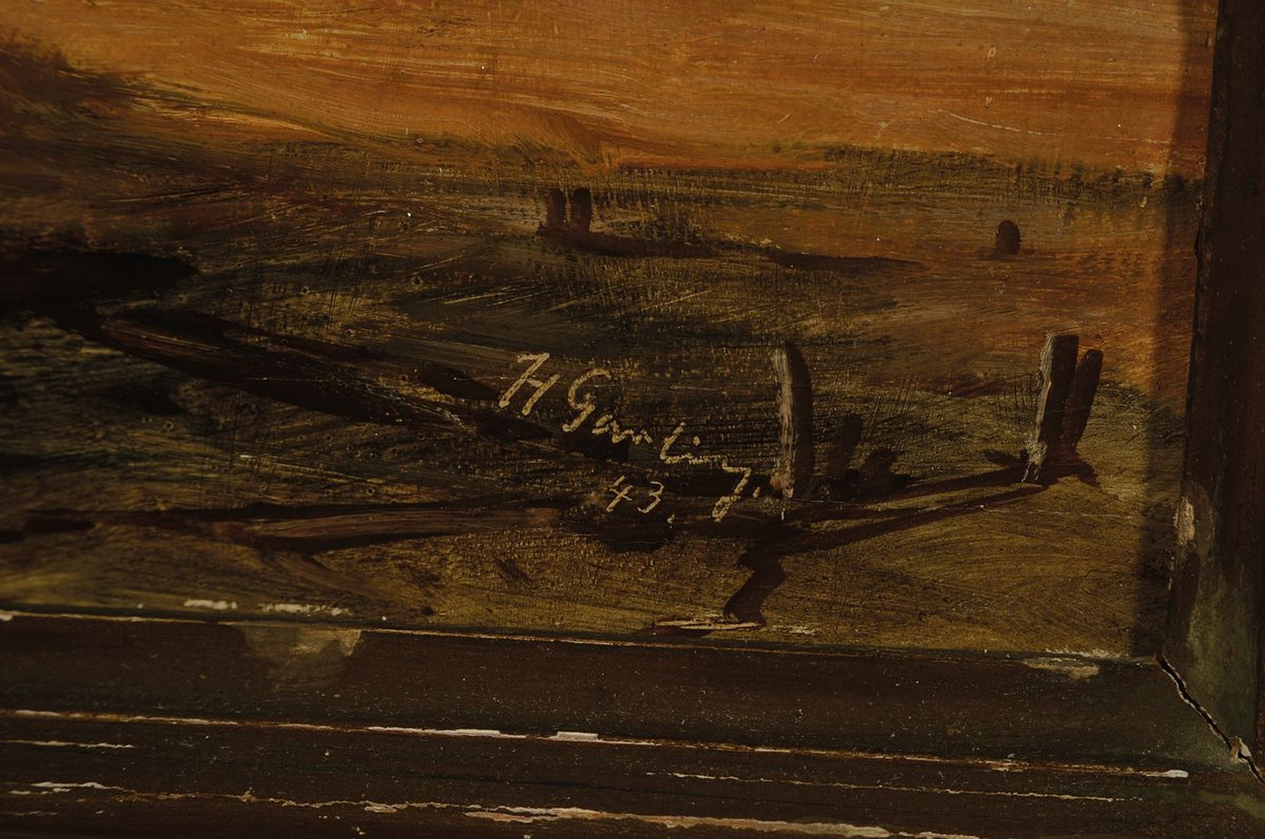 Detail a: Hermann Ernst Friedrich Garling, 1892 Brüel/Mecklenburg-1961 Karlsruhe, Fischer am Darss, rückseitig so betitelt, Öl/Malkarton, rechts unten ...