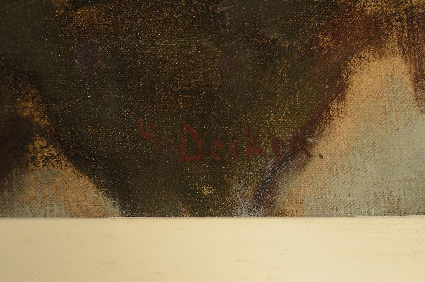 Detail a: Gustav Decker, geb. 1881 Aachen, Studium an der Akademie Düsseldorf, nahm 1915 und 1916 an der großen Berliner Kunstausstellung teil, hier: ...