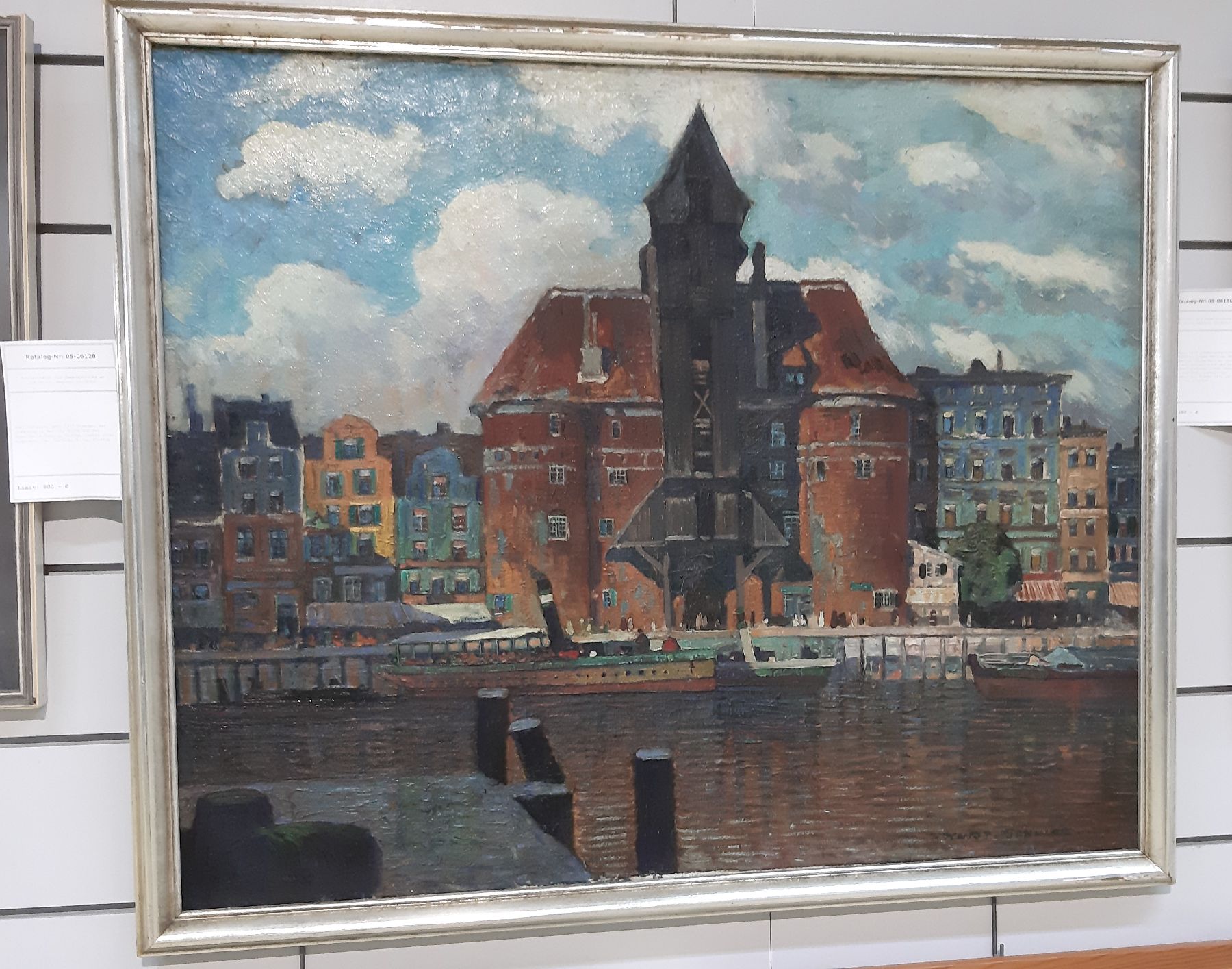Detail b: Kurt Schulze, geb. 1877 Dresden, war ansässig in Berlin, Blick auf das Krantor in Danzig, Öl/Lwd, rechts unten signiert, ca. 75x90cm, R. ca. 81x97cm