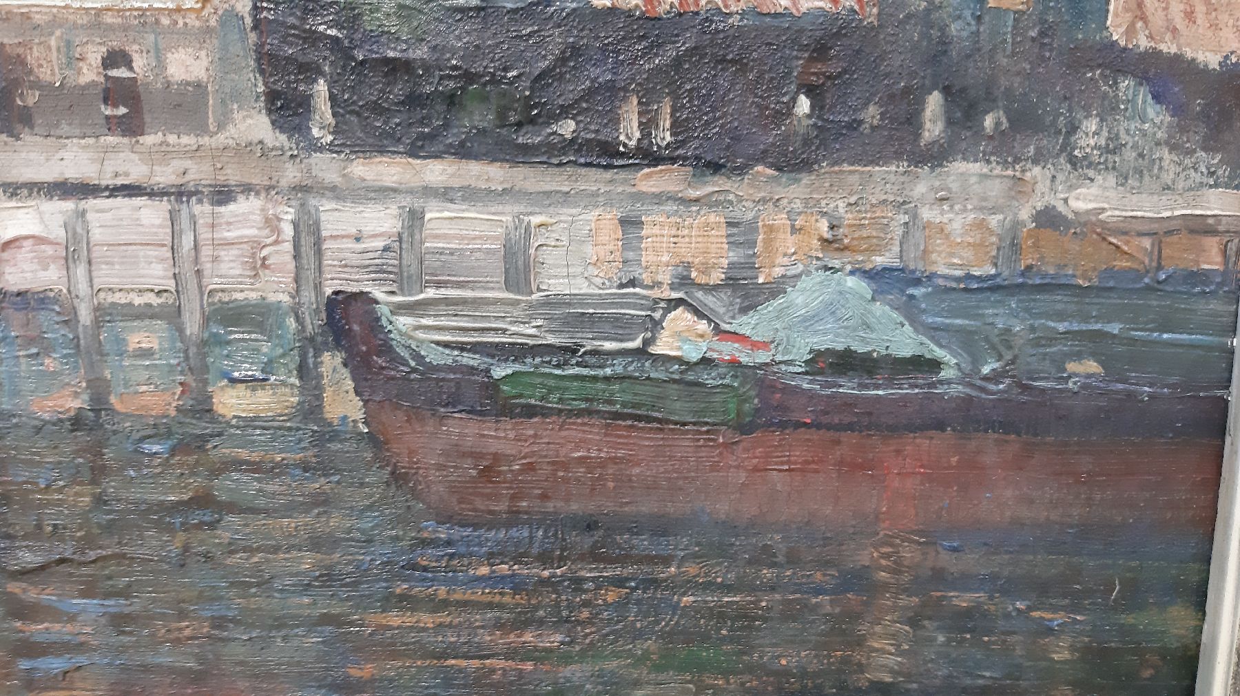 Detail d: Kurt Schulze, geb. 1877 Dresden, war ansässig in Berlin, Blick auf das Krantor in Danzig, Öl/Lwd, rechts unten signiert, ca. 75x90cm, R. ca. 81x97cm
