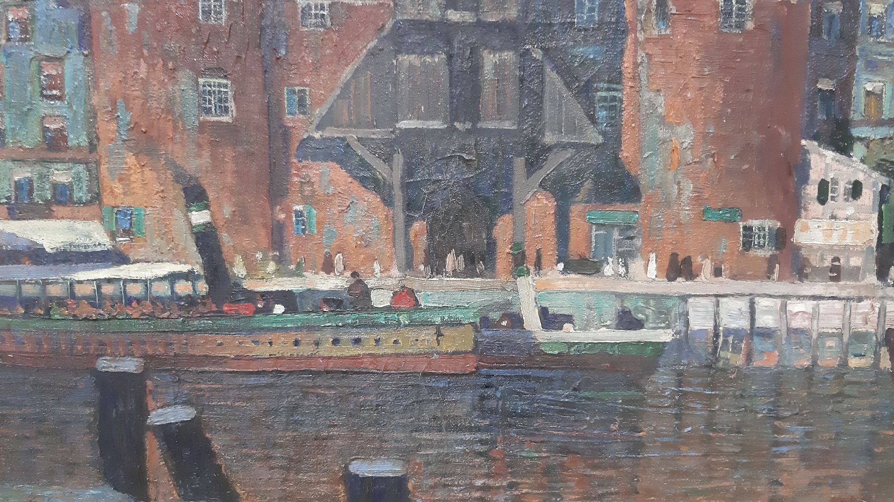 Detail e: Kurt Schulze, geb. 1877 Dresden, war ansässig in Berlin, Blick auf das Krantor in Danzig, Öl/Lwd, rechts unten signiert, ca. 75x90cm, R. ca. 81x97cm