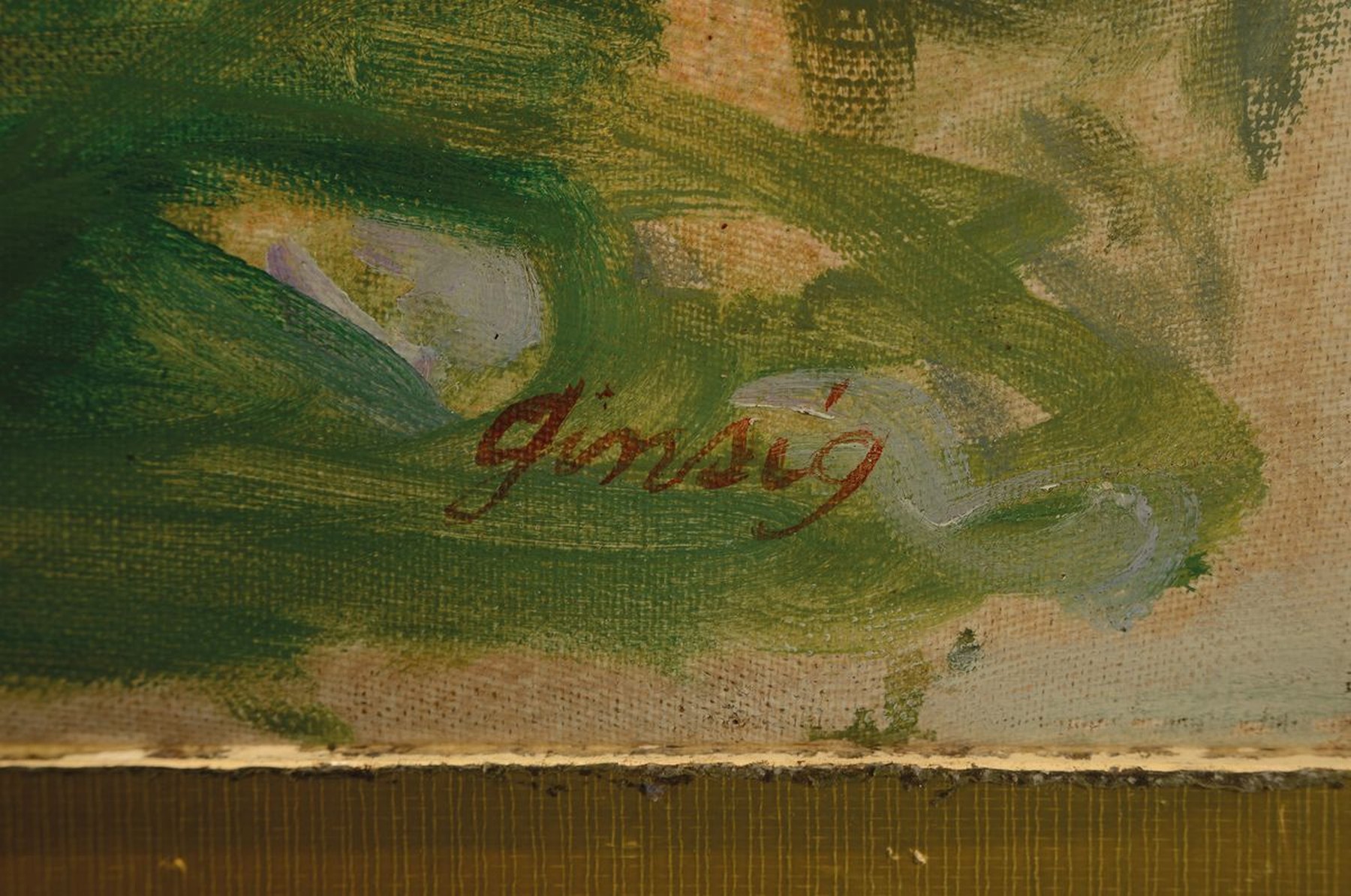 Detail a: Markus Ginsig, 1909 Zürich-1997 Schwanden, Bauernhöfe im Schweizer Voralpenland, Öl/Lwd, rechts unten signiert, ca. 50x73cm