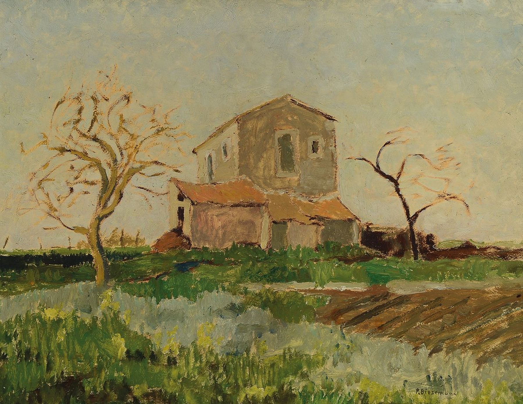 Paul Biesemann, 1896 Rotterdam-1943 Kaiserwerth, Bei Siracusa (Sizilien), rückseitig so betitelt, Öl/Lwd, rechts unten signiert, ca. 47x60cm, R. ...