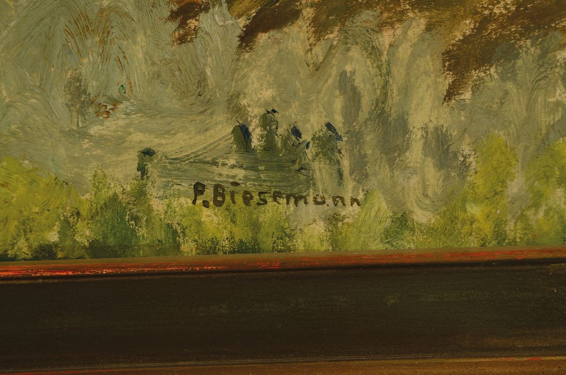 Detail a: Paul Biesemann, 1896 Rotterdam-1943 Kaiserwerth, Bei Siracusa (Sizilien), rückseitig so betitelt, Öl/Lwd, rechts unten signiert, ca. 47x60cm, R. ...
