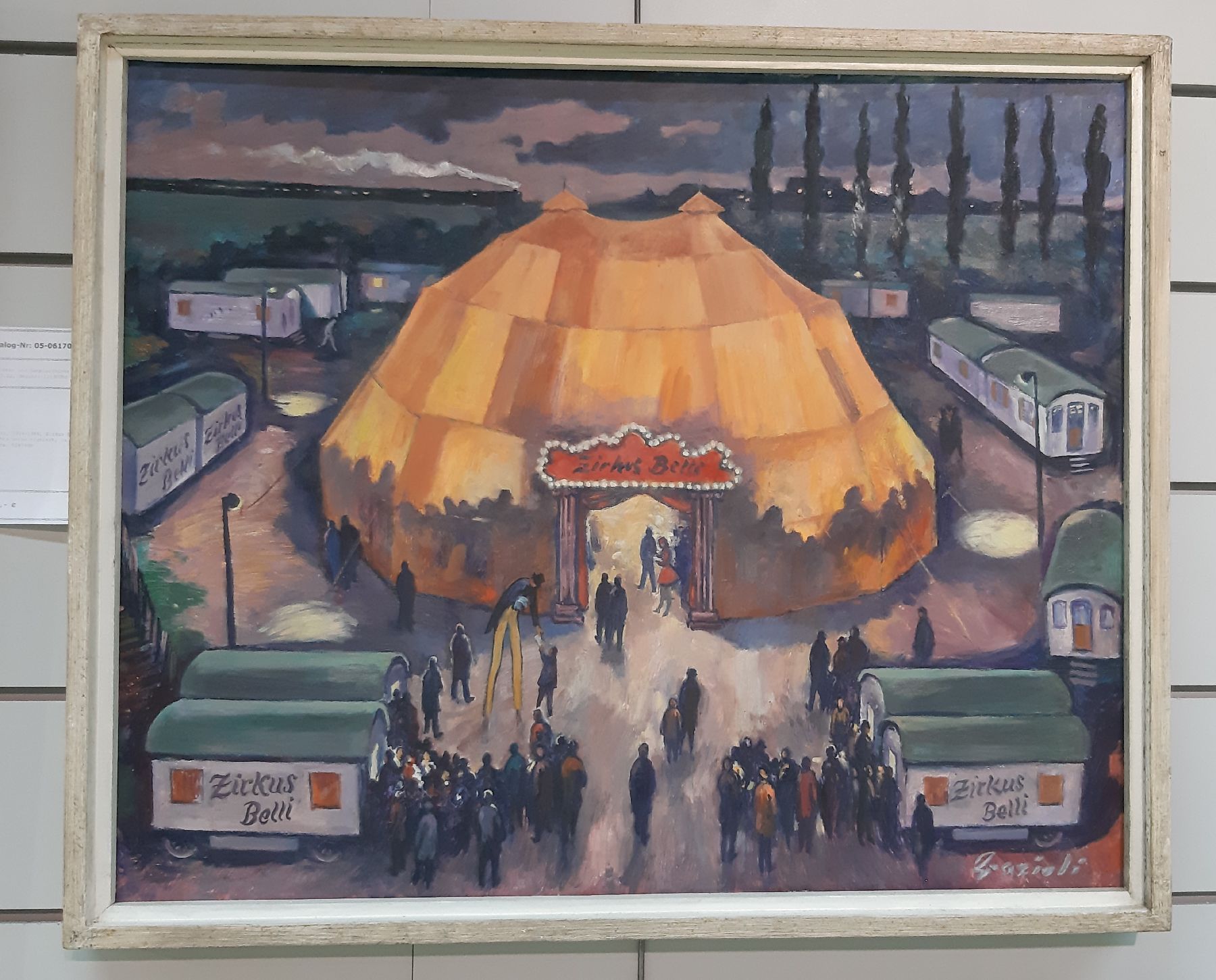 Detail b: Edwin Grazioli, 1914-1986, Zirkus Belli, Öl/Holz, rechts unten signiert, ca. 59x71cm, R. ca. 62x74cm
