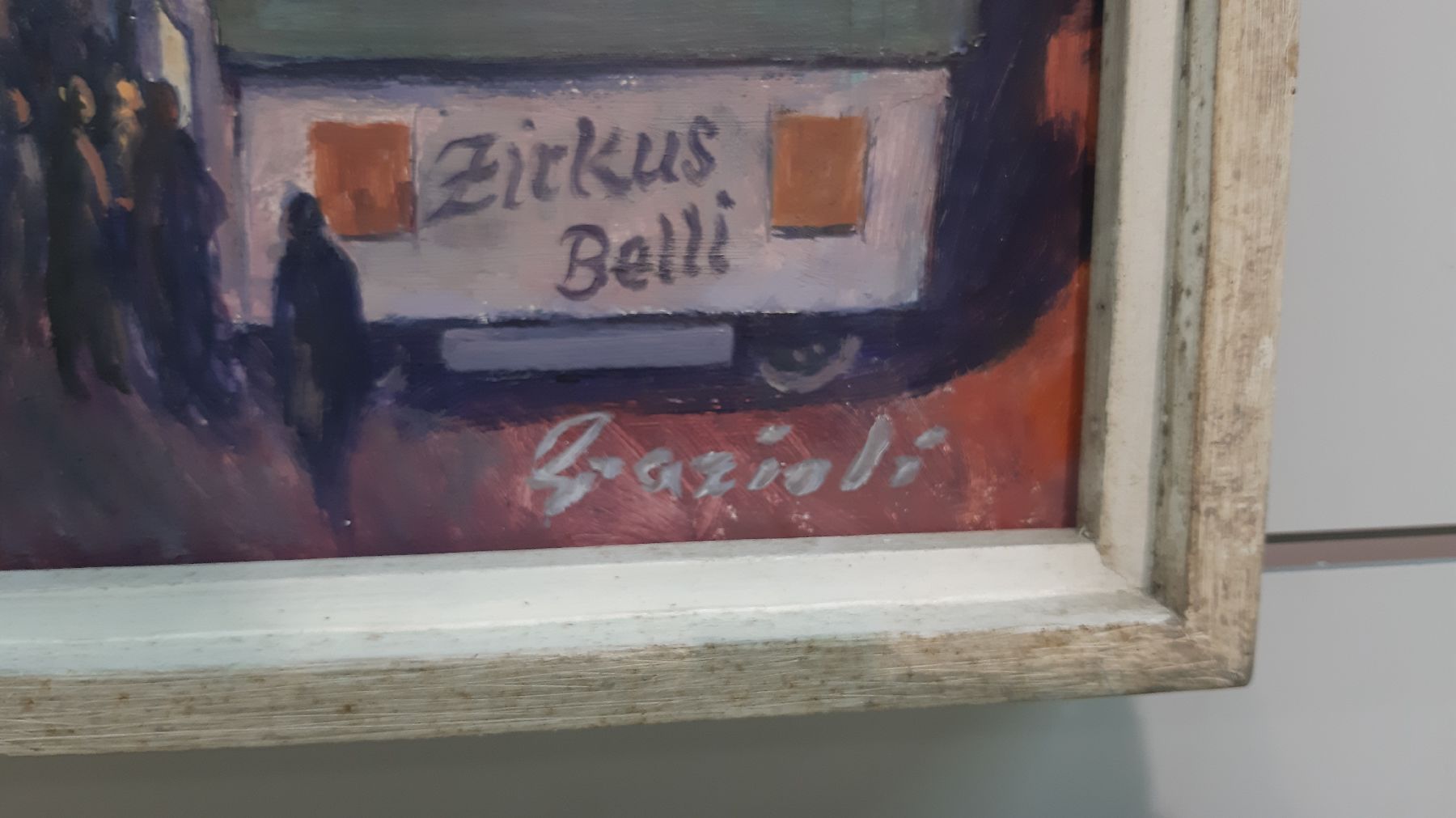 Detail c: Edwin Grazioli, 1914-1986, Zirkus Belli, Öl/Holz, rechts unten signiert, ca. 59x71cm, R. ca. 62x74cm