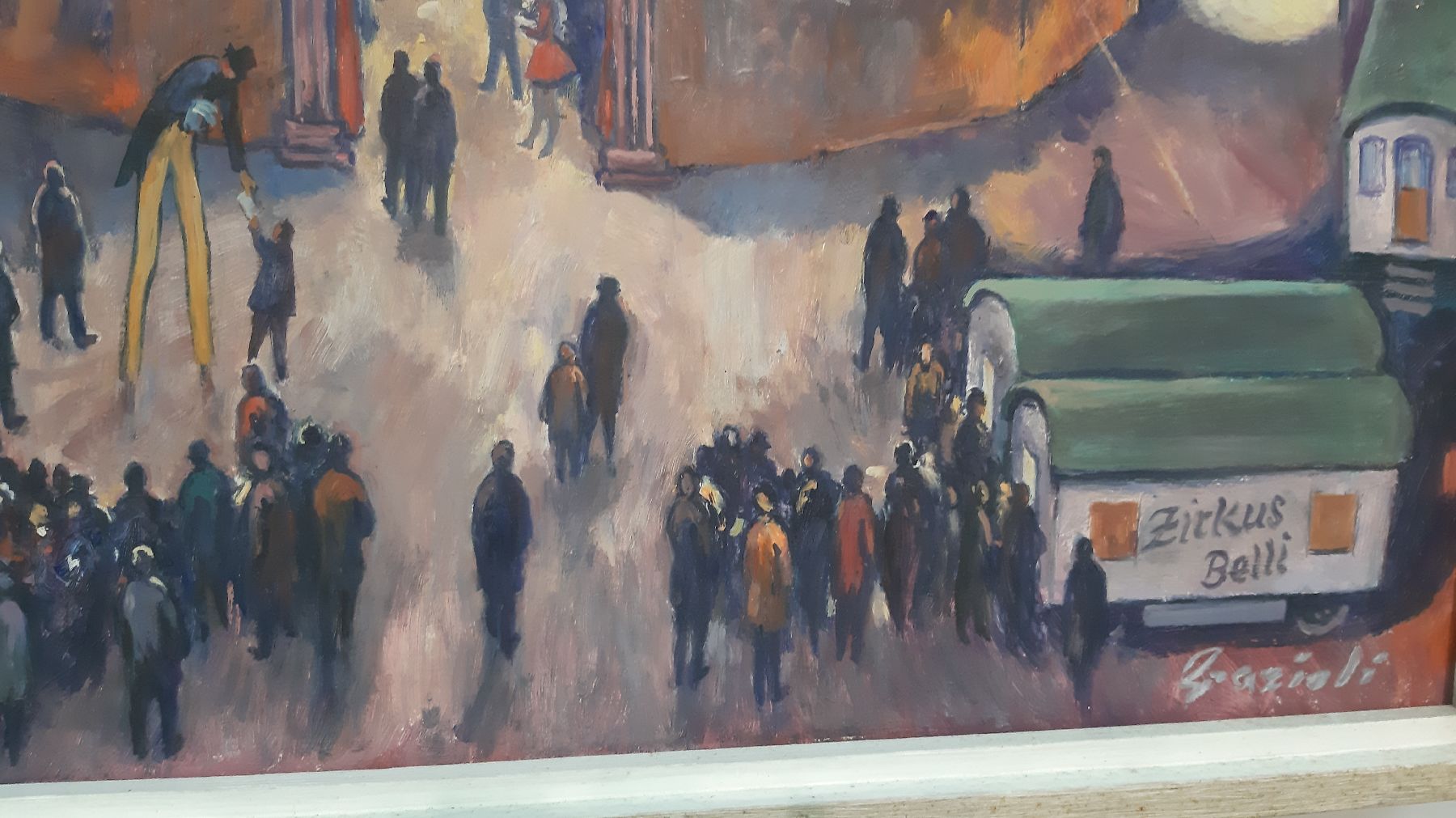 Detail f: Edwin Grazioli, 1914-1986, Zirkus Belli, Öl/Holz, rechts unten signiert, ca. 59x71cm, R. ca. 62x74cm