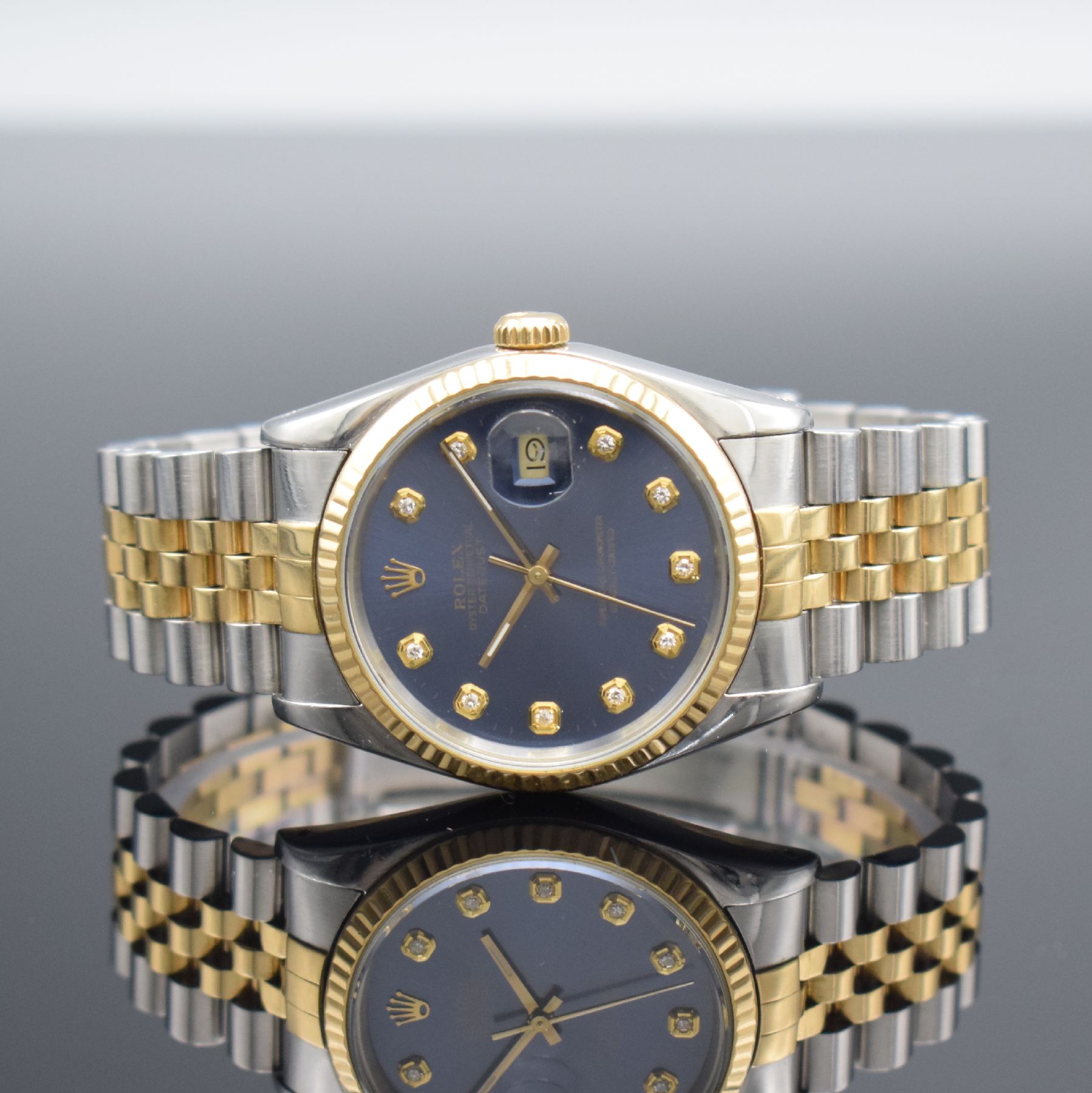 ROLEX Herrenarmbanduhr Oyster Perpetual Datejust Referenz 16233, Automatik, Schweiz um 1991, X-Serie, Chronometer der Superlative in Edelstahl/Gold ...