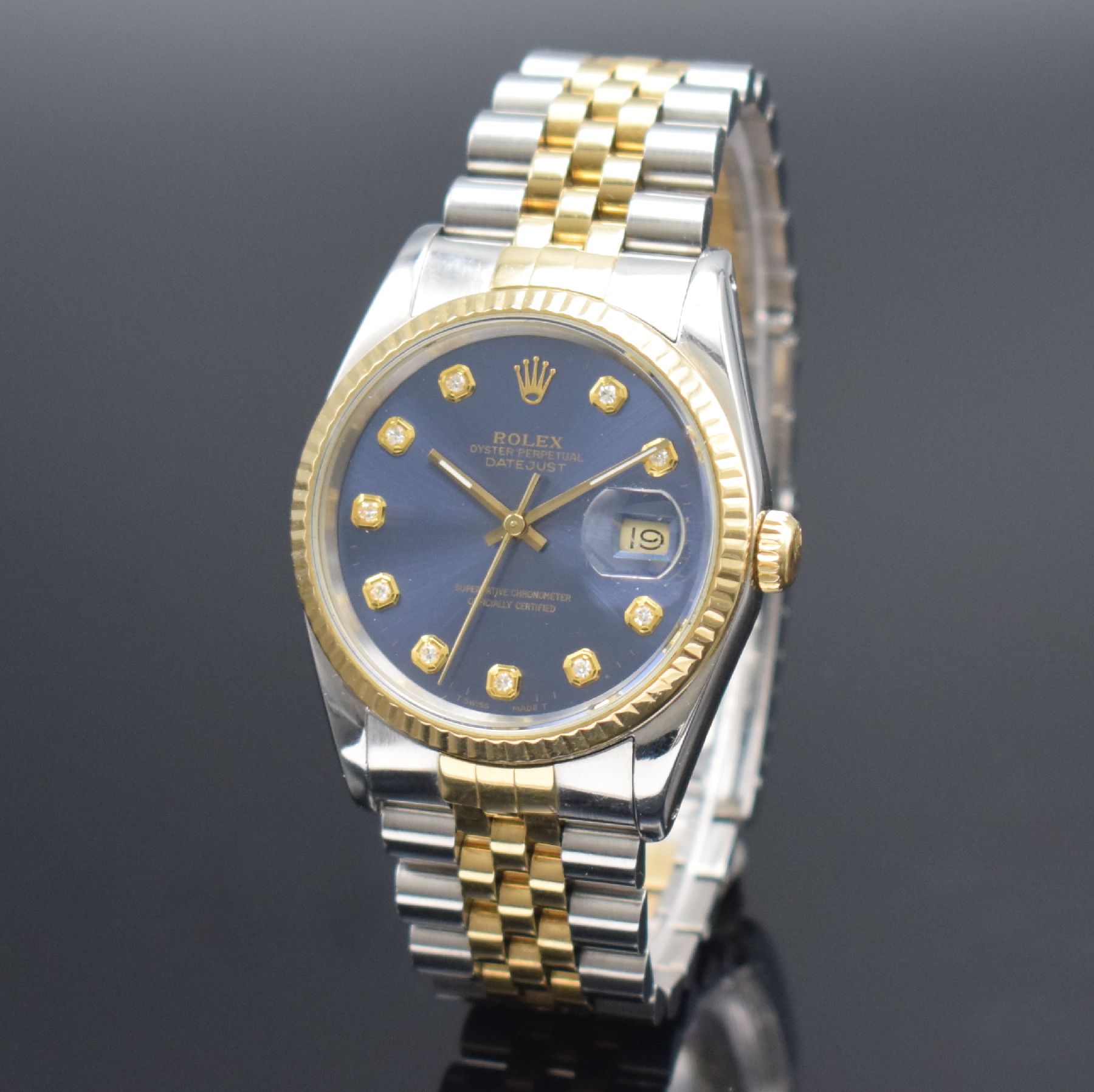 Detail b: ROLEX Herrenarmbanduhr Oyster Perpetual Datejust Referenz 16233, Automatik, Schweiz um 1991, X-Serie, Chronometer der Superlative in Edelstahl/Gold ...