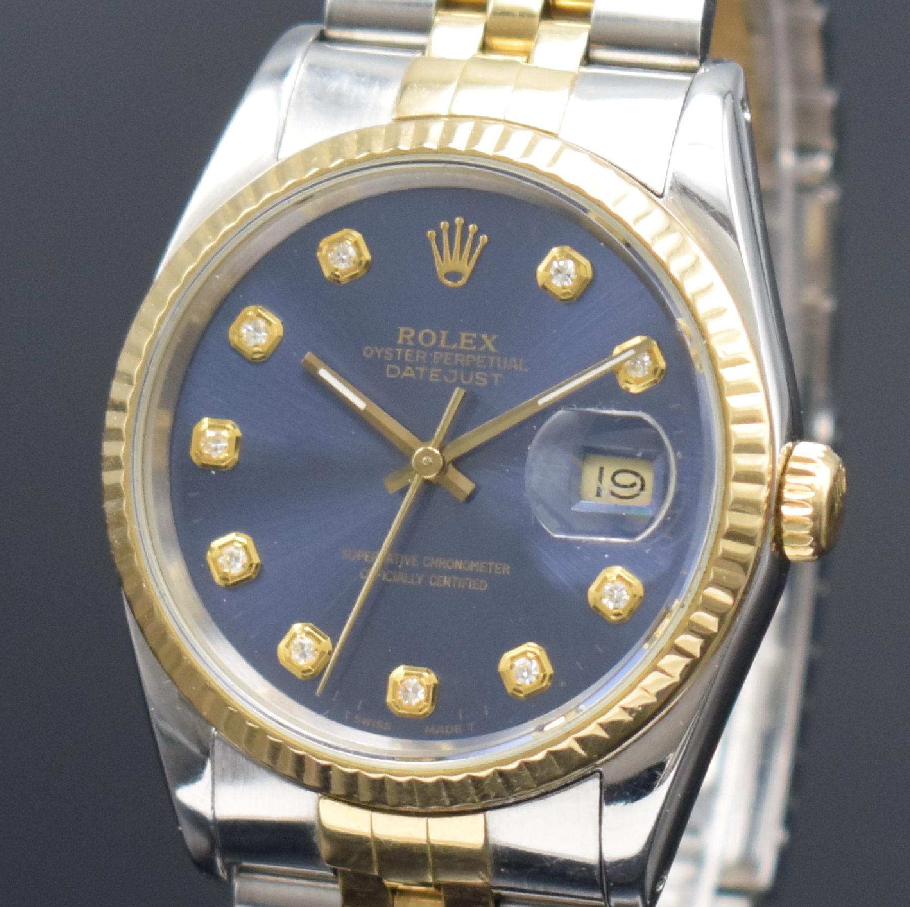 Detail c: ROLEX Herrenarmbanduhr Oyster Perpetual Datejust Referenz 16233, Automatik, Schweiz um 1991, X-Serie, Chronometer der Superlative in Edelstahl/Gold ...