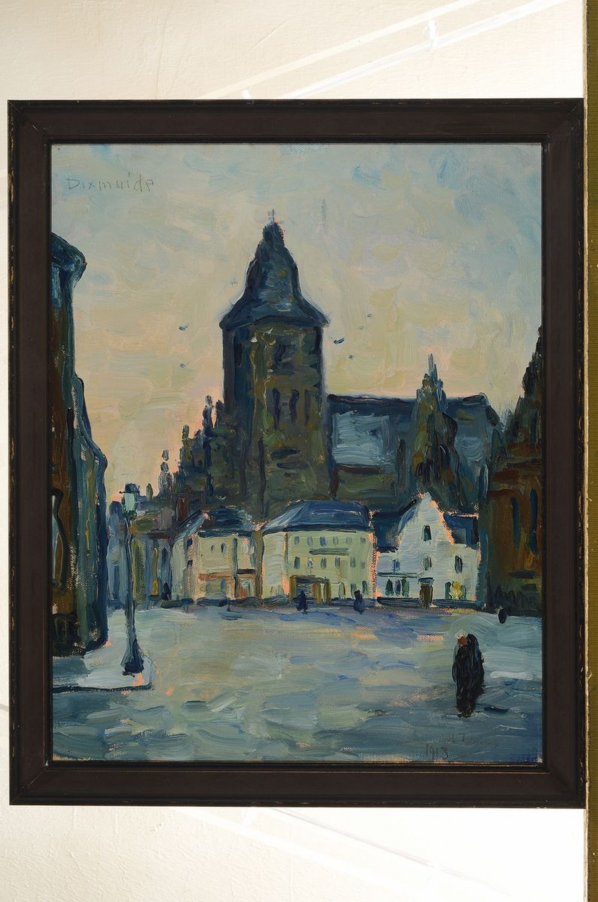 Detail k: Unbekannter Künstler, datiert 1913, Szene aus Dixmuide, Öl/Lwd, rechts unten unleserlich signiert und dat., ca. 47x37cm, R. ca. 51x41cm