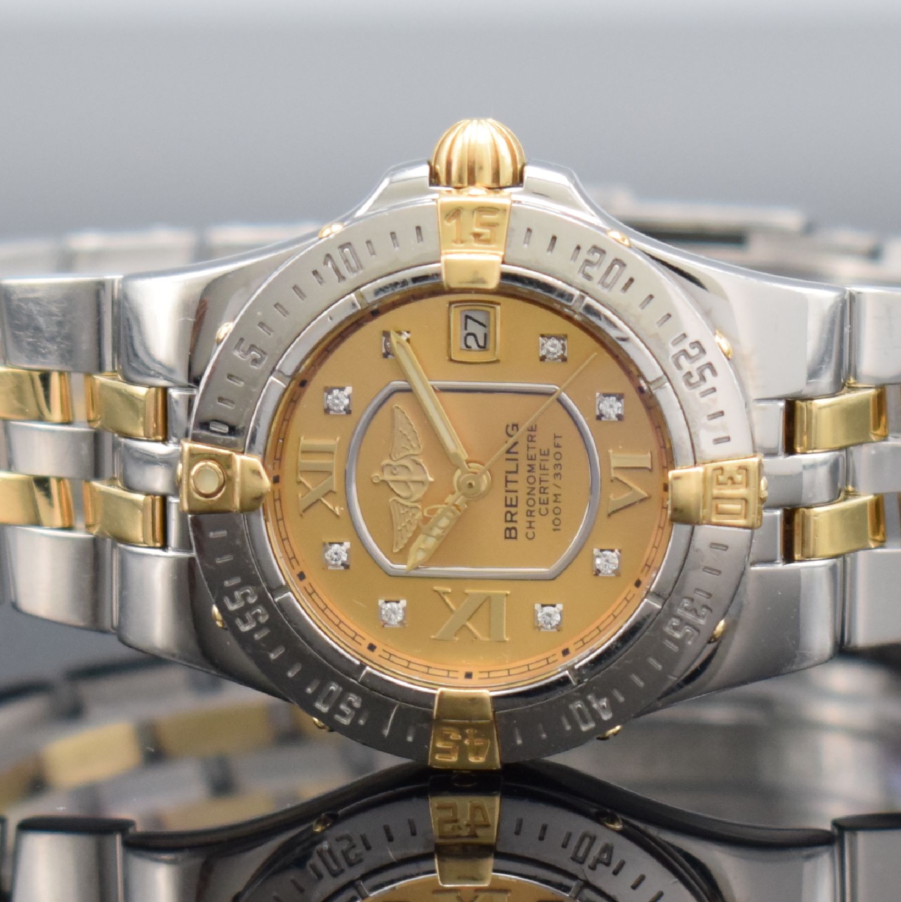 Detail a: BREITLING Damenarmbanduhr Starliner Referenz B71340, Chronometer in Edelstahl/Gold kombiniert inkl. Gliederband, Boden verschr., champagnerfarb. ...