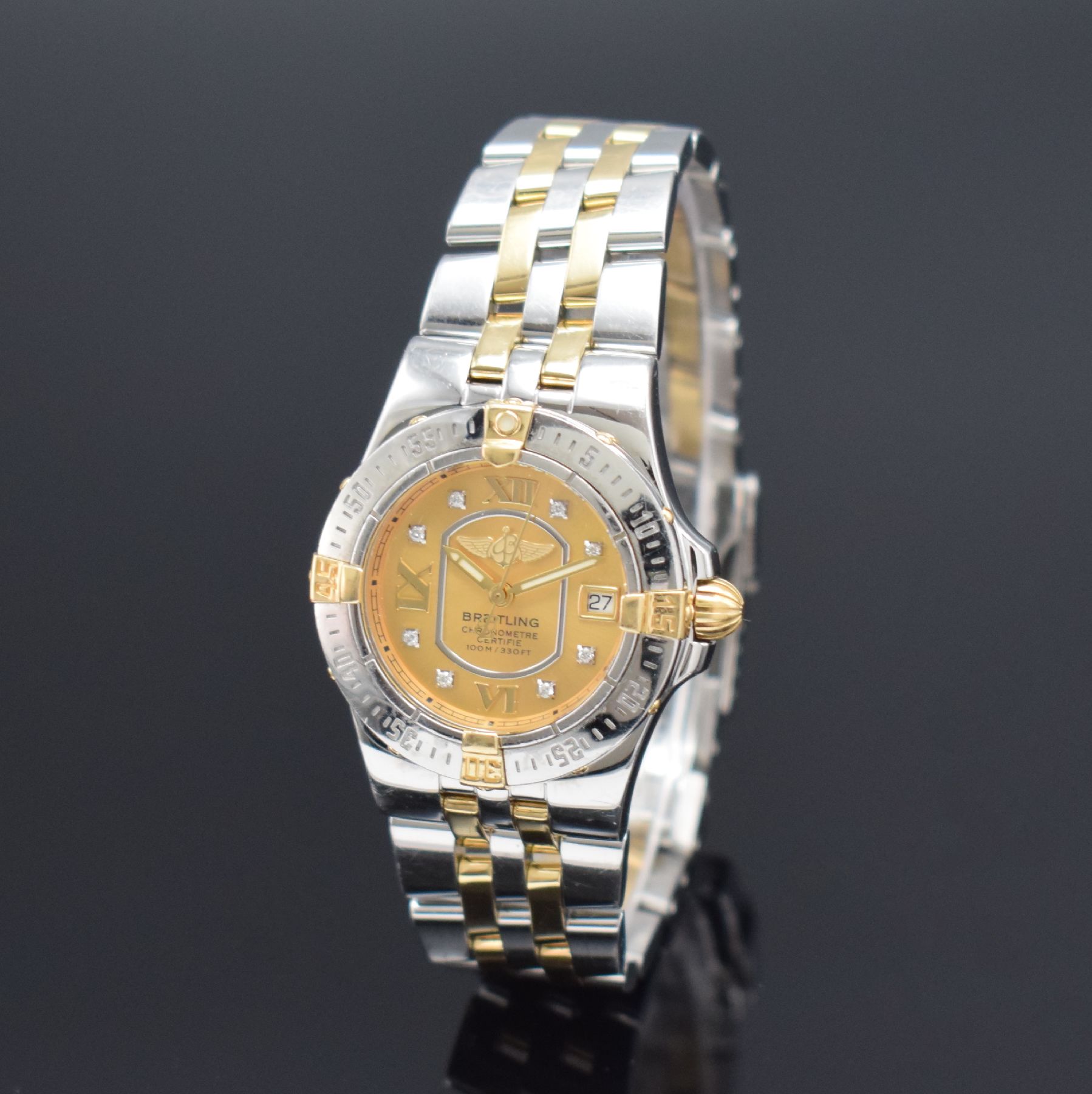 Detail b: BREITLING Damenarmbanduhr Starliner Referenz B71340, Chronometer in Edelstahl/Gold kombiniert inkl. Gliederband, Boden verschr., champagnerfarb. ...
