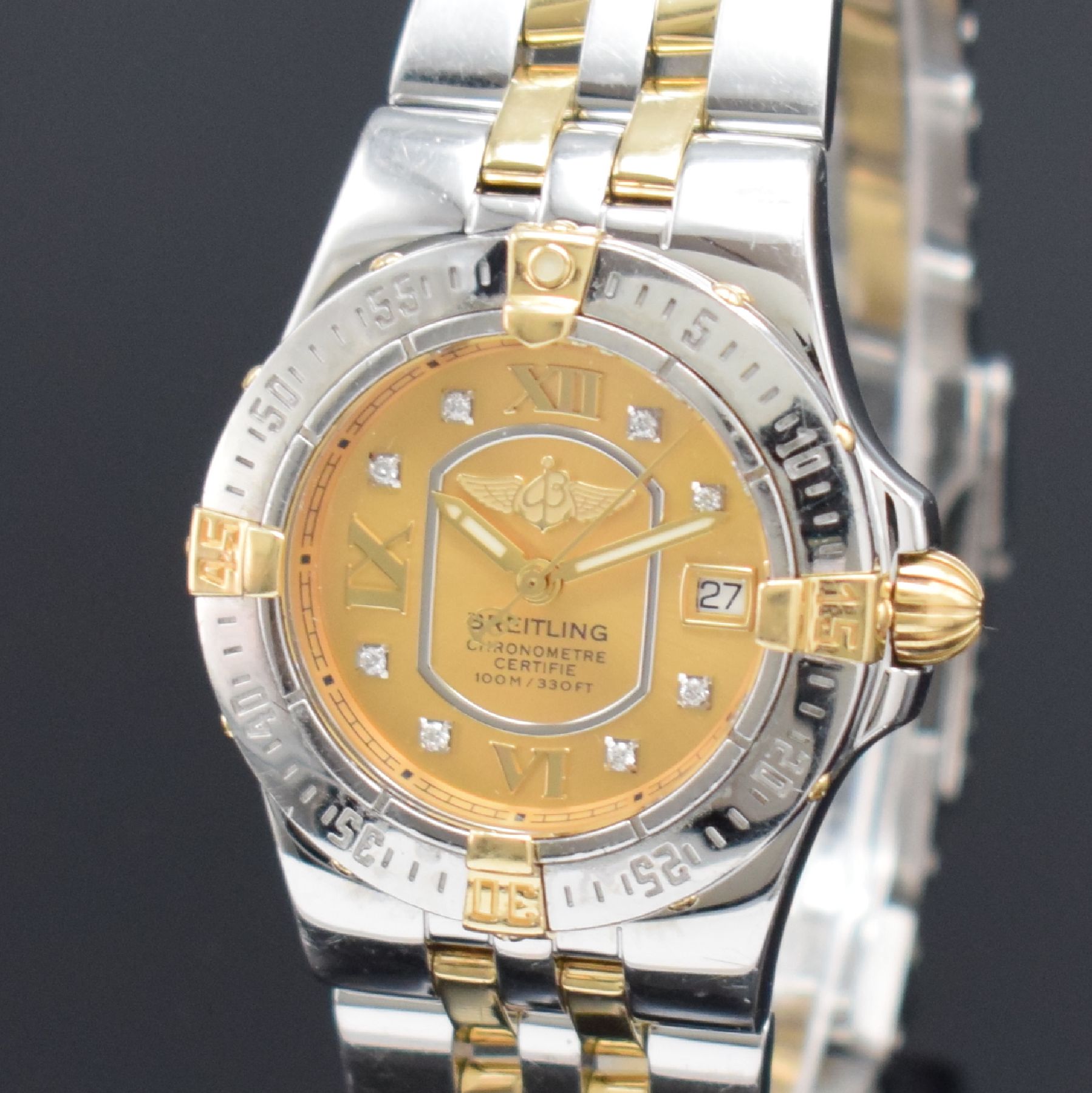 Detail c: BREITLING Damenarmbanduhr Starliner Referenz B71340, Chronometer in Edelstahl/Gold kombiniert inkl. Gliederband, Boden verschr., champagnerfarb. ...