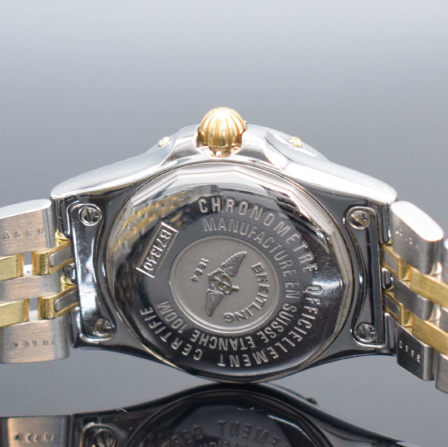 Detail e: BREITLING Damenarmbanduhr Starliner Referenz B71340, Chronometer in Edelstahl/Gold kombiniert inkl. Gliederband, Boden verschr., champagnerfarb. ...