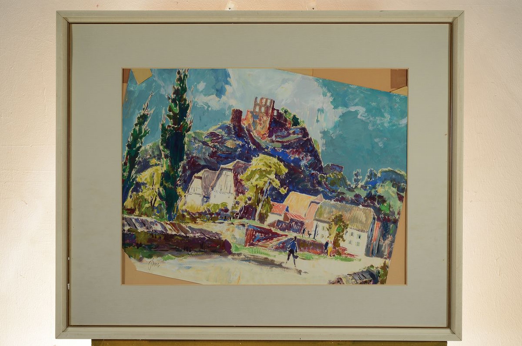 Detail k: Karl Graf, 1902-1986 Speyer, Falkenstein am Donnersberg, Gouache auf Papier, links unten signiert, ca.