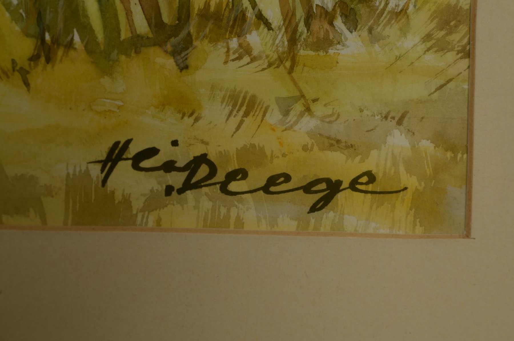 Detail a: Heiner Deege, 1920-2007 Haßloch, Lindelbrunn, Aquarell auf Papier, rechts unten signiert, links unten betitelt und dat. 4. Sept. 1991, ca. 38x58cm, ...