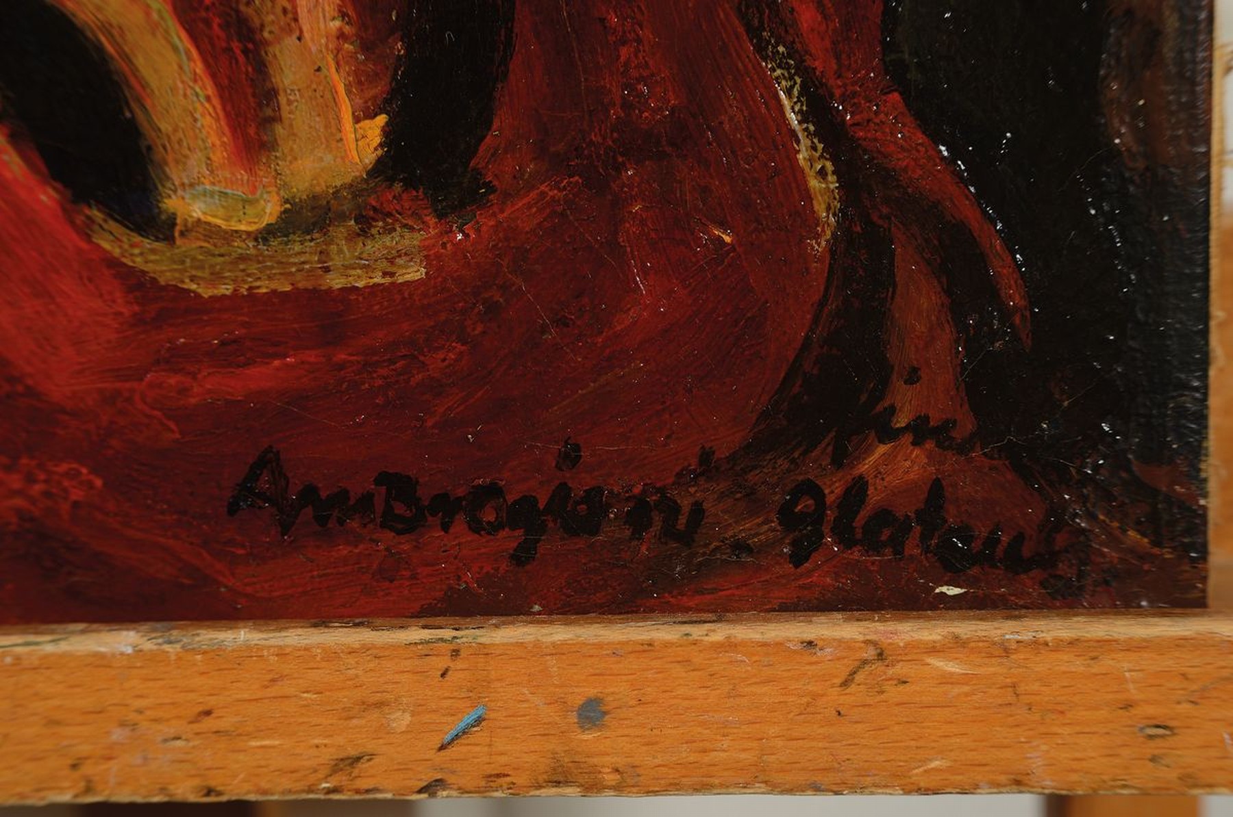 Detail a: Pierre Ambrogiani, 1907 Ajaccio-1985 Allauch , Blumenstillleben, Öl/Lwd, rechts unten signiert, ca. 61 x 45 cm