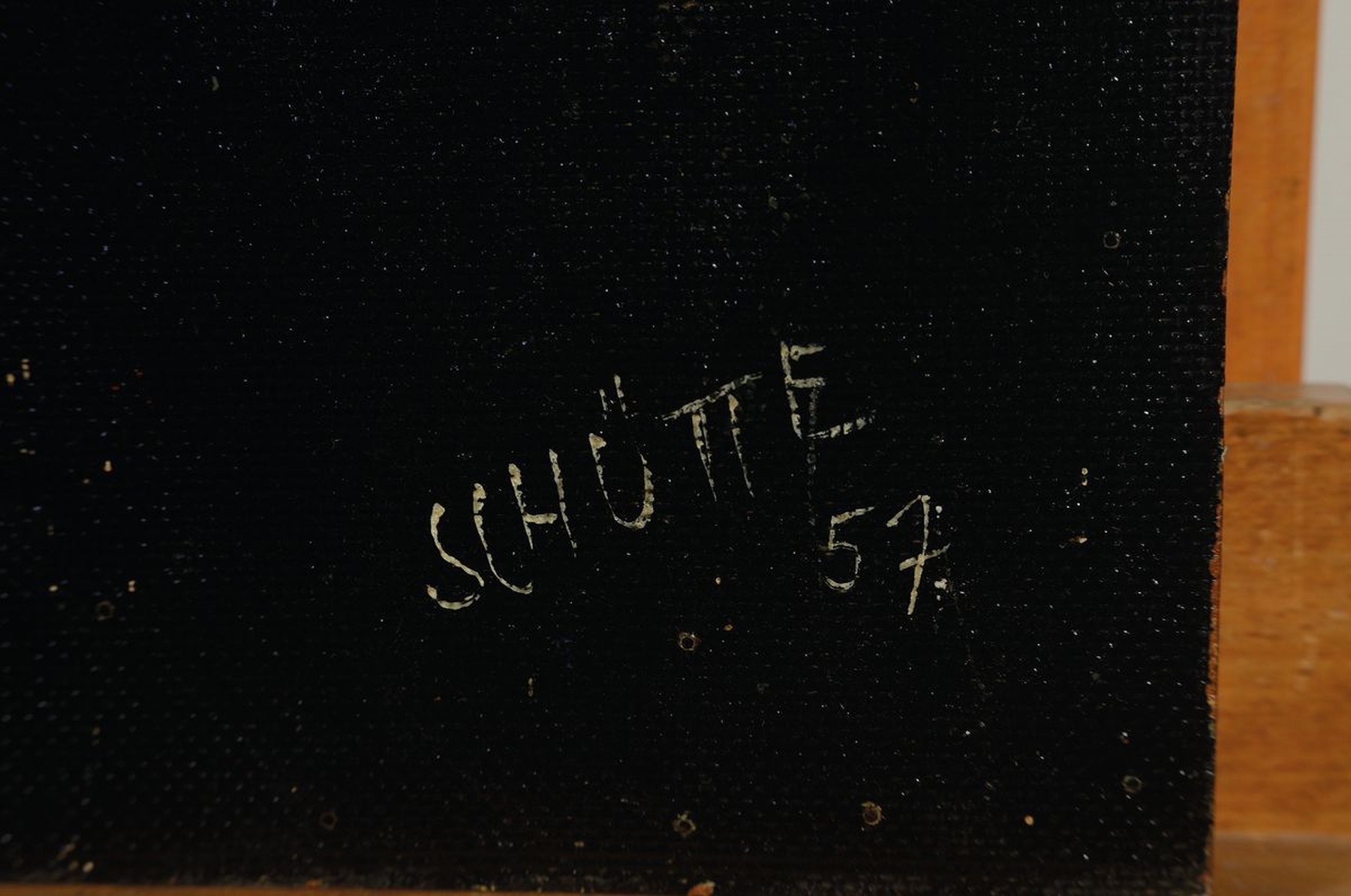 Detail a: Hermann Schütte, 1893 Osnabrück-1973 Hamburg , abstr. Darstellung, Öl/Malkarton, rechts unten sign. und dat. 57, ca. 89 x 68 cm