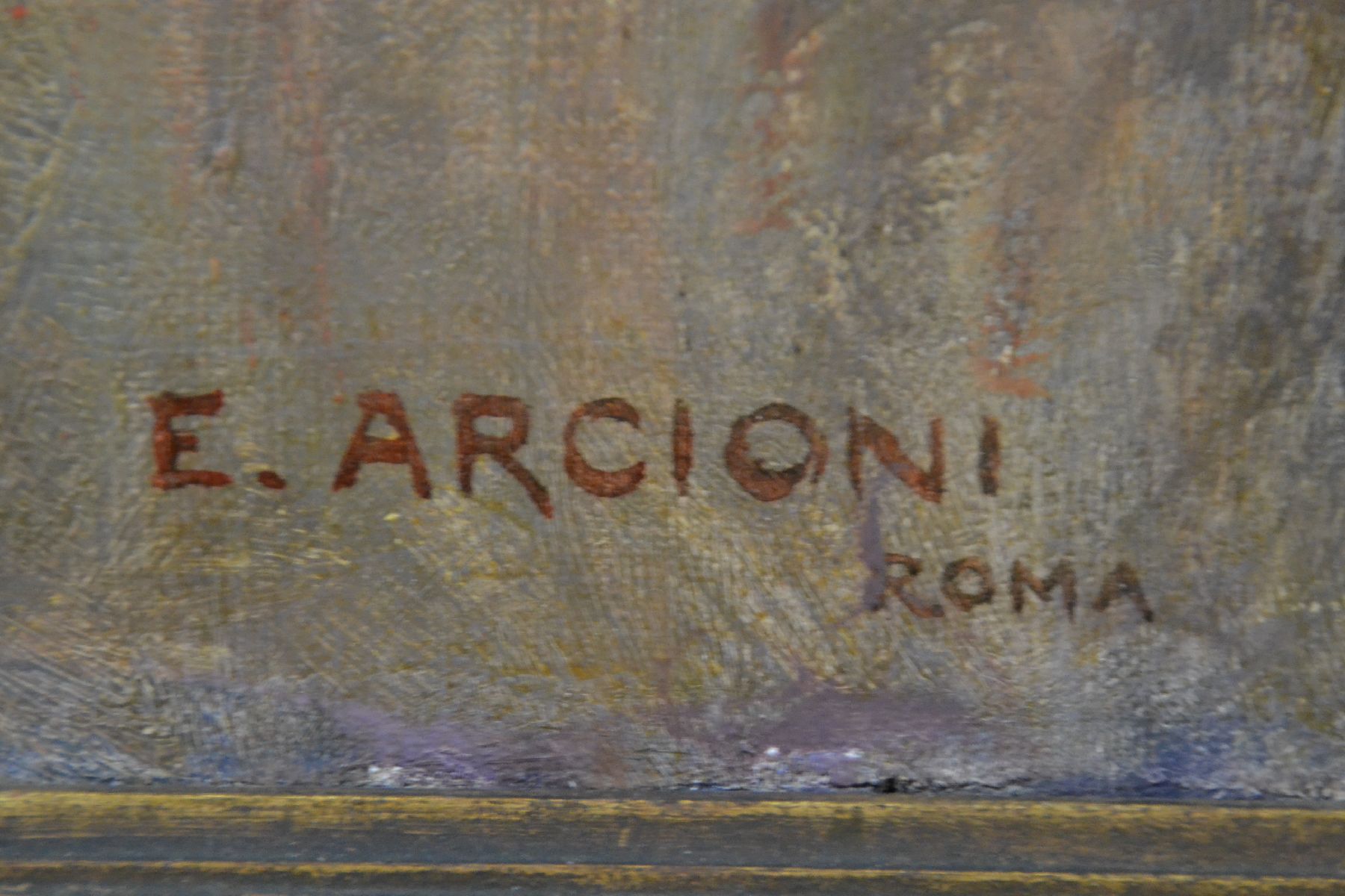 Detail c: Enrico Arcioni, 1875 Spoleto - 1954 Rom, Studium an den Akademien Rom und Perugio, lebte ab 1892 in Paris und von 1900-1915 in St. Petersburg, malte ...