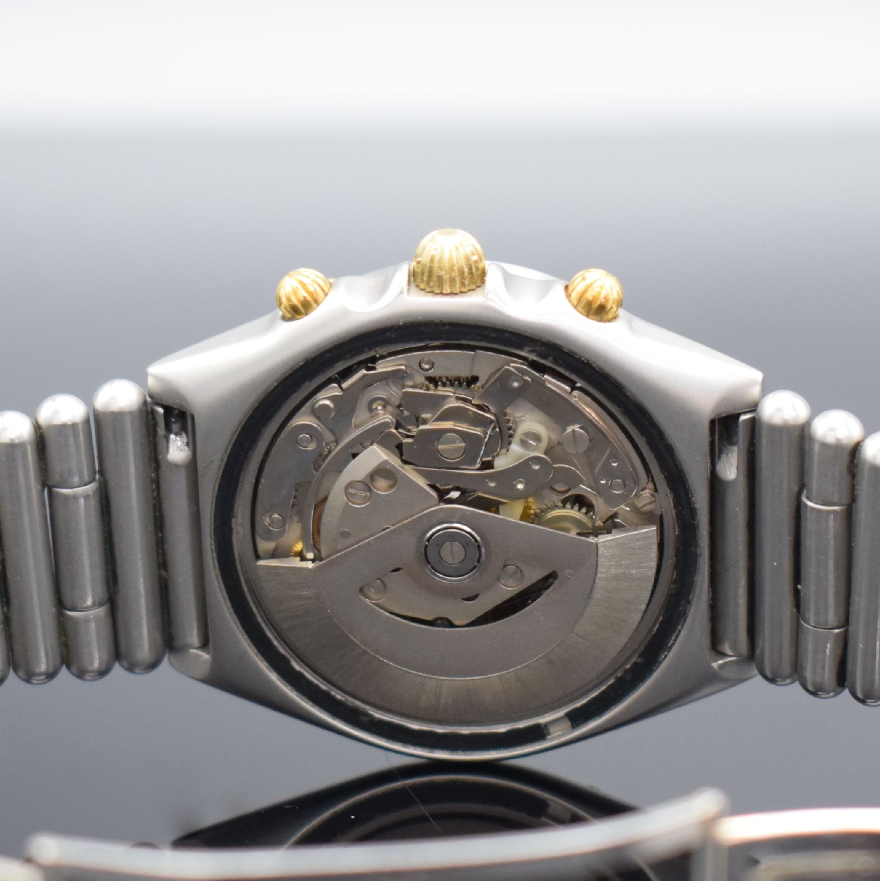Detail c: BREITLING AOPA Referenz 81950 sehr seltener Chronomat der 1. Serie, Schweiz um 1984, Automatik, verschr. Stahlgeh., orig. Roleauxband m. dopp. ...