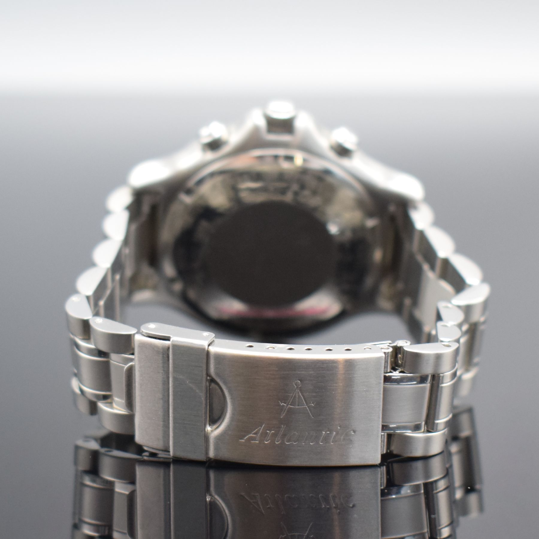 Detail b: ATLANTIC Mariner Herrenarmbanduhr mit Chronograph in Edelstahl, Schweiz um 2000, Automatik, verschr. Geh., orig. Gliederband m. Faltschl., eins. ...