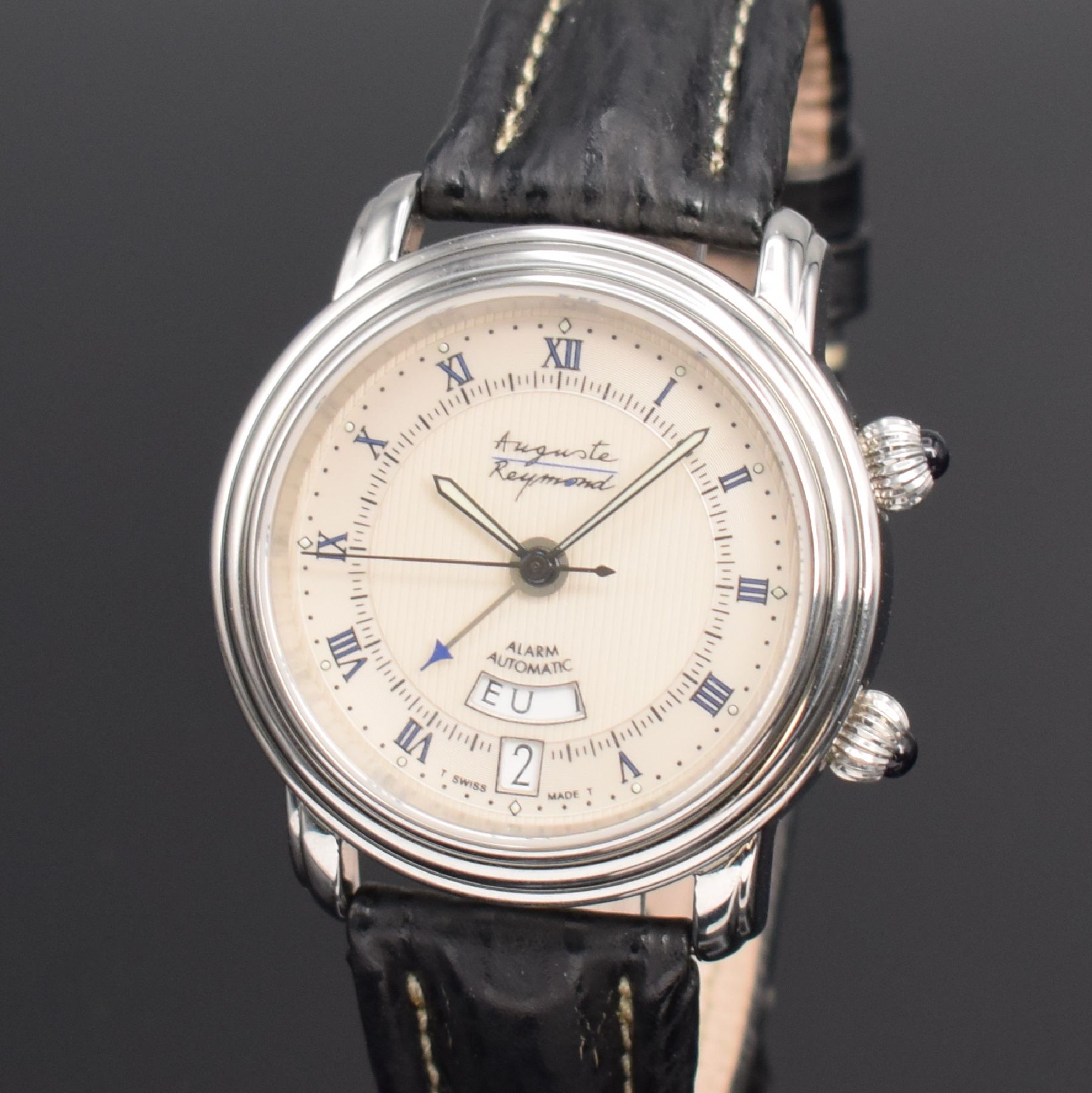 Detail c: AUGUSTE REYMOND limitierter Armbandwecker, Schweiz um 1997, limitiert auf 100 Stück, Automatik, Ref. 611050, beids. vergl. Edelstahlgeh. inkl. orig. ...