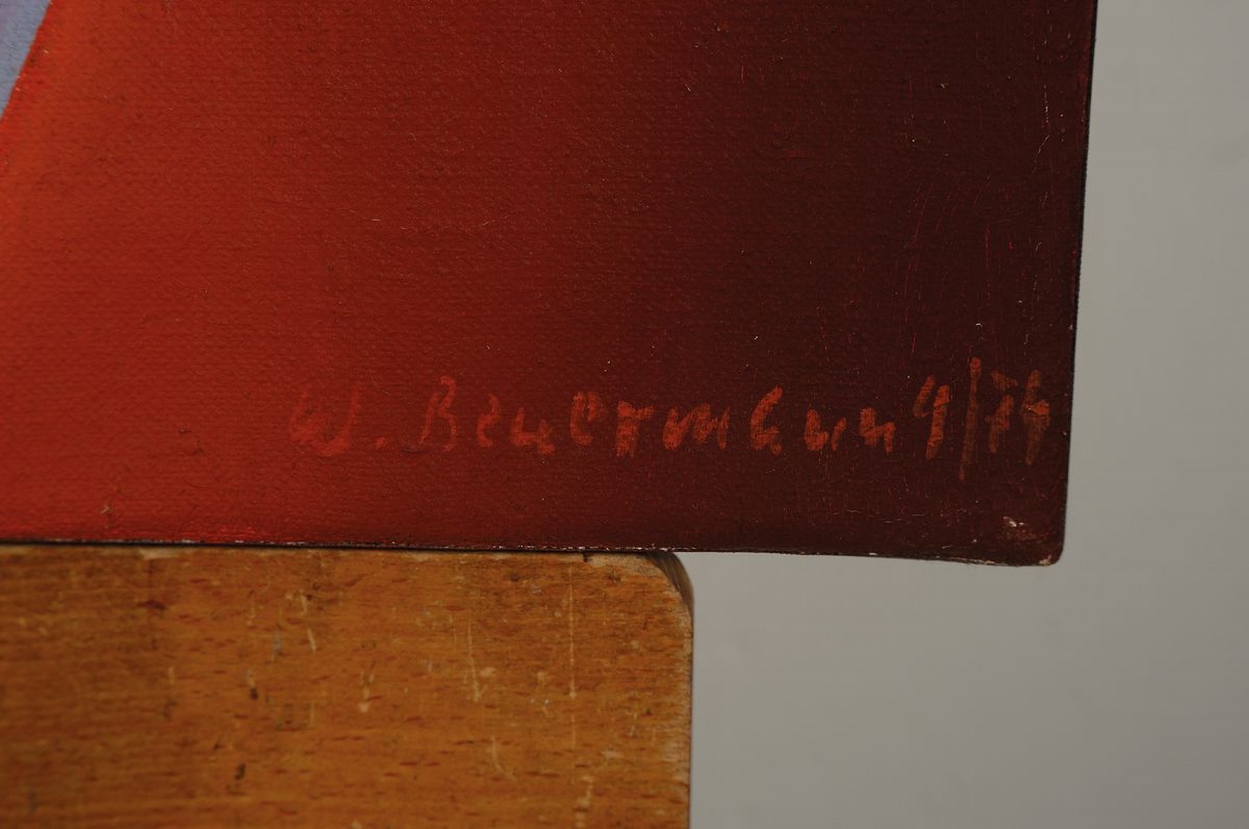 Detail a: Wilhelm Beuermann, 1937 - 2006, abstr. Komposition, Öl/Lwd, signiert, dat. 4/74, ca. 50 x 60 cm