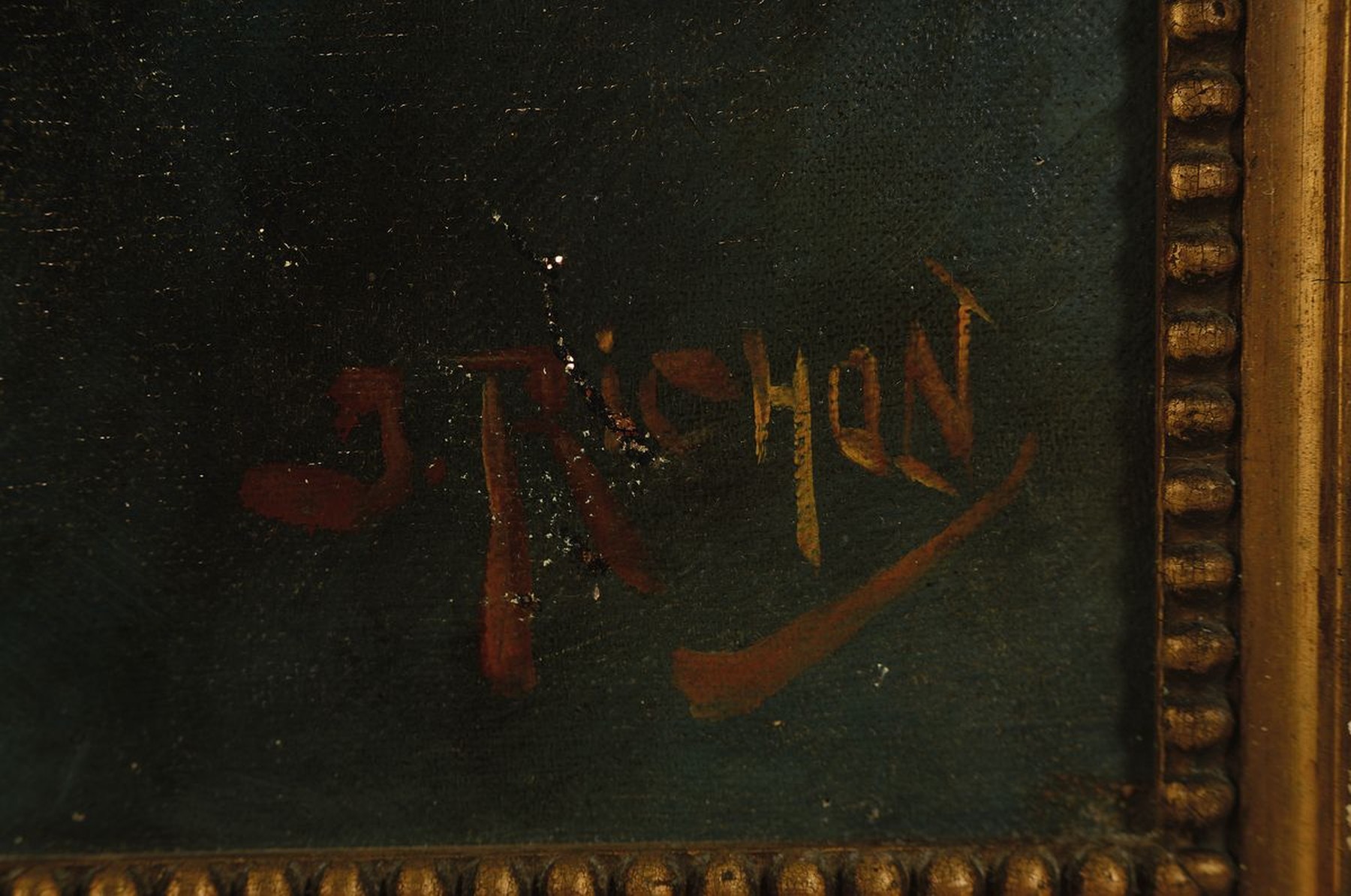 Detail b: G. Pichon, Künstler*in des 19./20.Jh., Paar Schnittblumenstillleben, Chrysanthemen bzw. Flieder, je betontes Hochformat, Öl/Lwd, je signiert, ...