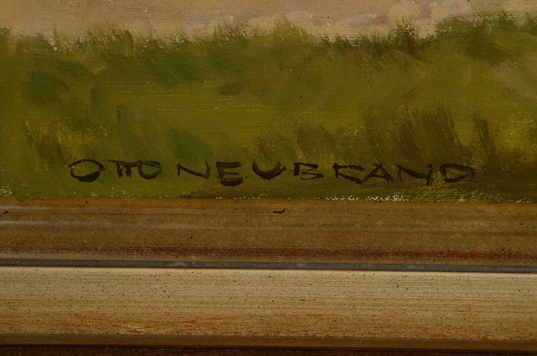 Detail a: Otto Neubrand, 1911 Herbrechtingen - 1975 Königsbronn, herbstliche Landschaft, koloristische Zeichensetzung, links unten signiert, Öl/Lwd, Rahmen, ...
