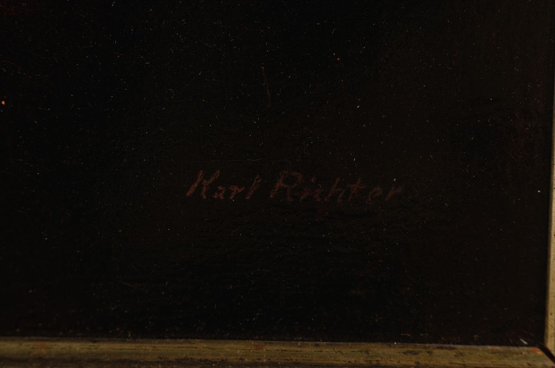 Detail a: Karl Richter, Künstler des 19.Jh., Flötist einer Militärkapelle in entsprechender Uniform, mit Notenblatt, rechts unten signiert, Öl/Lwd, rest., ...