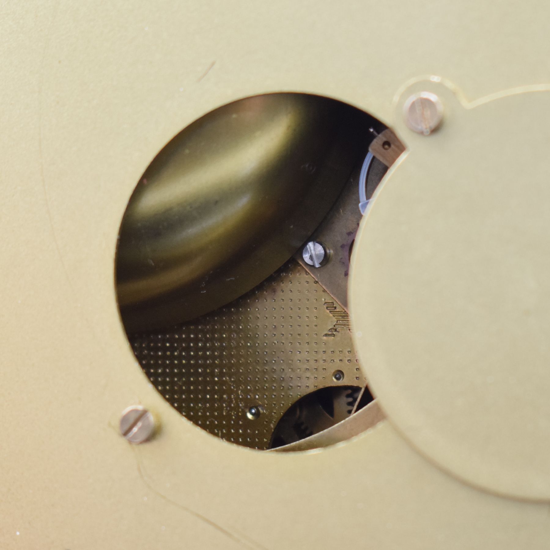Detail g: WEMPE Chronometerwerke Hamburg Schiffswanduhr mit 8-Tagewerk und Glasenschlag, Deutschland um 1970, pol. & zaponiertes Messinggeh., vergl. ...