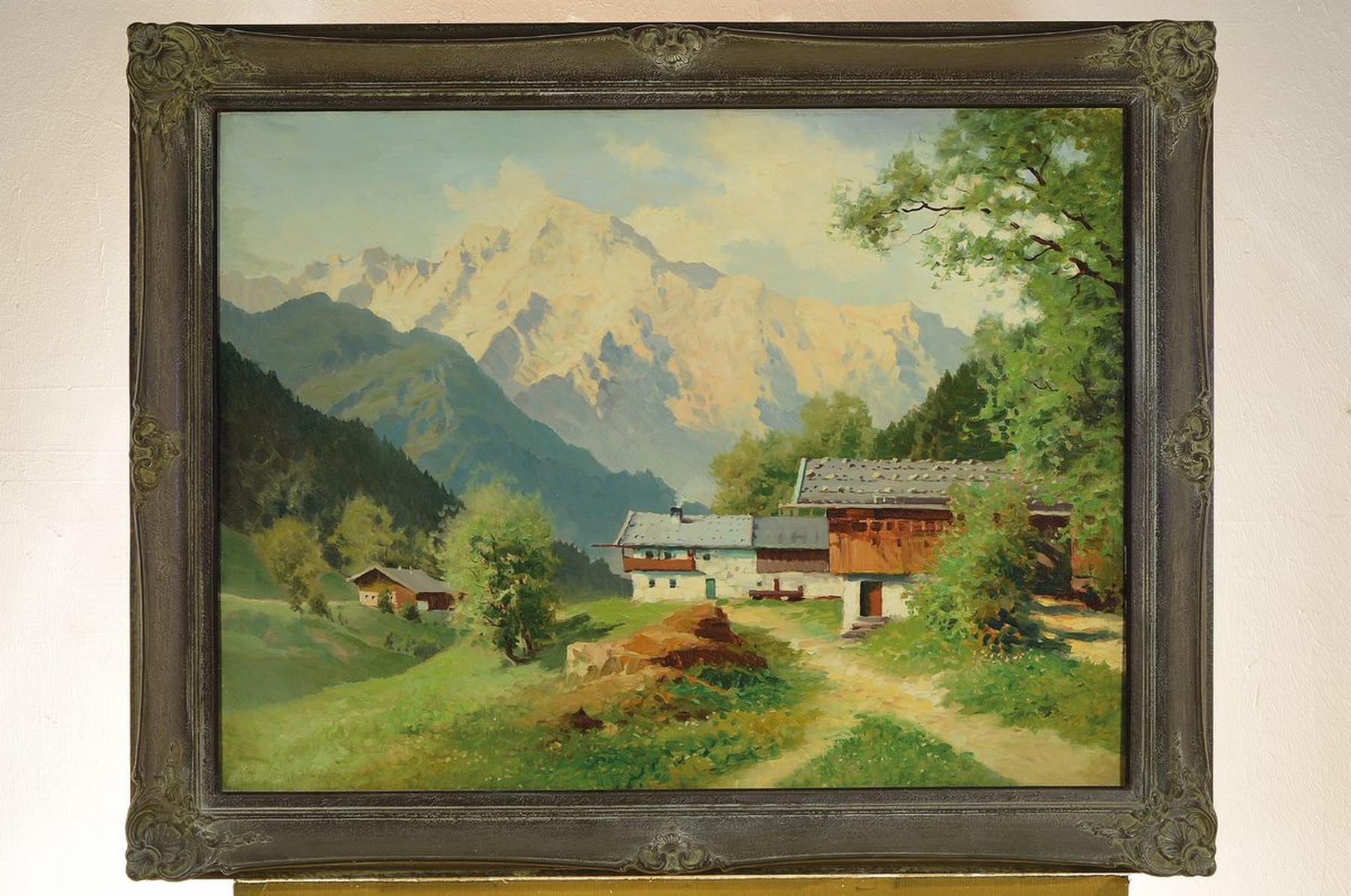 Detail k: Josef Süßmeier, 1897 Rohr - 1971 München, Alpenkulisse mit der Hochkalter-Gruppe, links unten signiert, Öl/Lwd, Rahmen, 60x80 / 67x86 cm