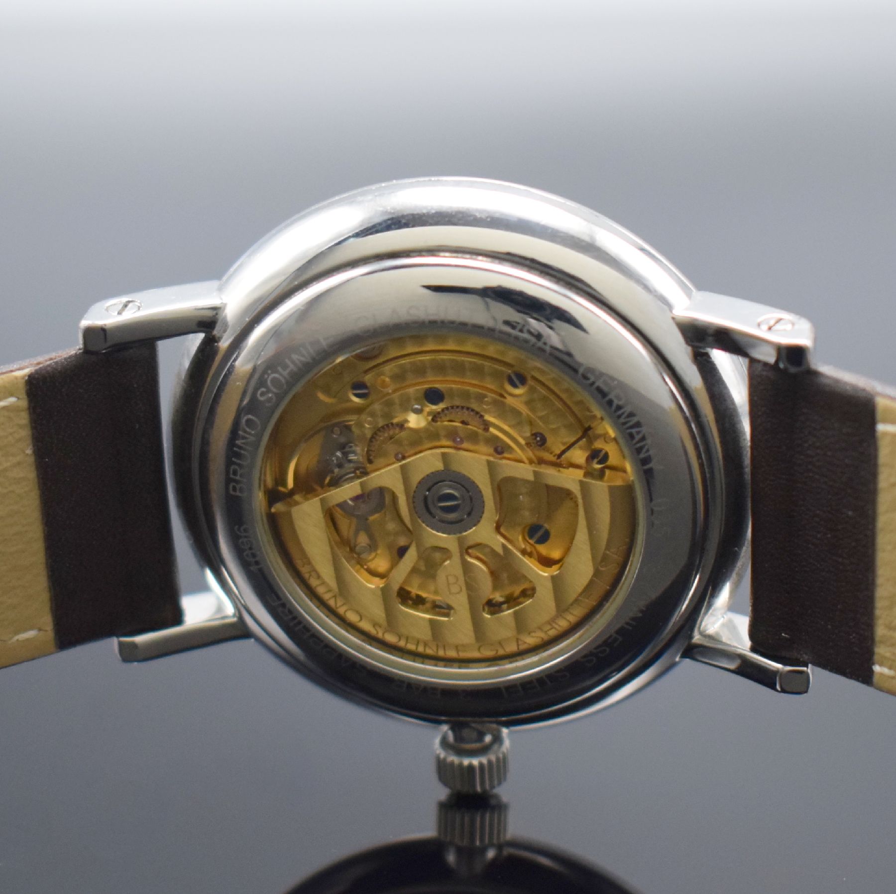 Detail g: BRUNO SÖHNLE Uhrenatelier Glashütte Armbanduhr Lagomat Referenz 1096, Automatik, Deutschland um 2018, Edelstahlgeh. inkl. orig. Lederband m. orig. ...