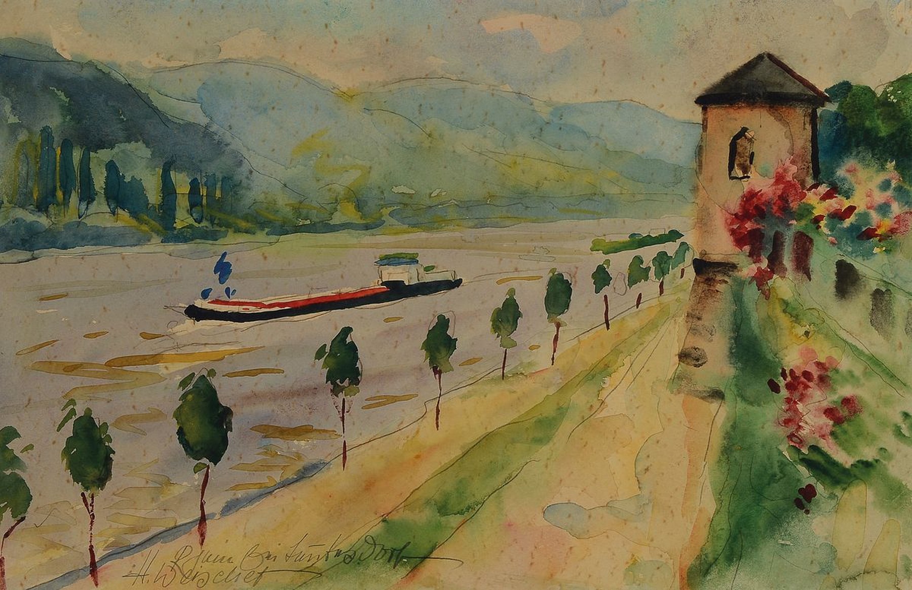 Hugo Weischet, 1897 Elberfeld - 1976 Neuwied, Studium an den Akademien Düsseldorf u. München, sowie in Budapest, 2 Werke: A: Kohlezeichnung, ...