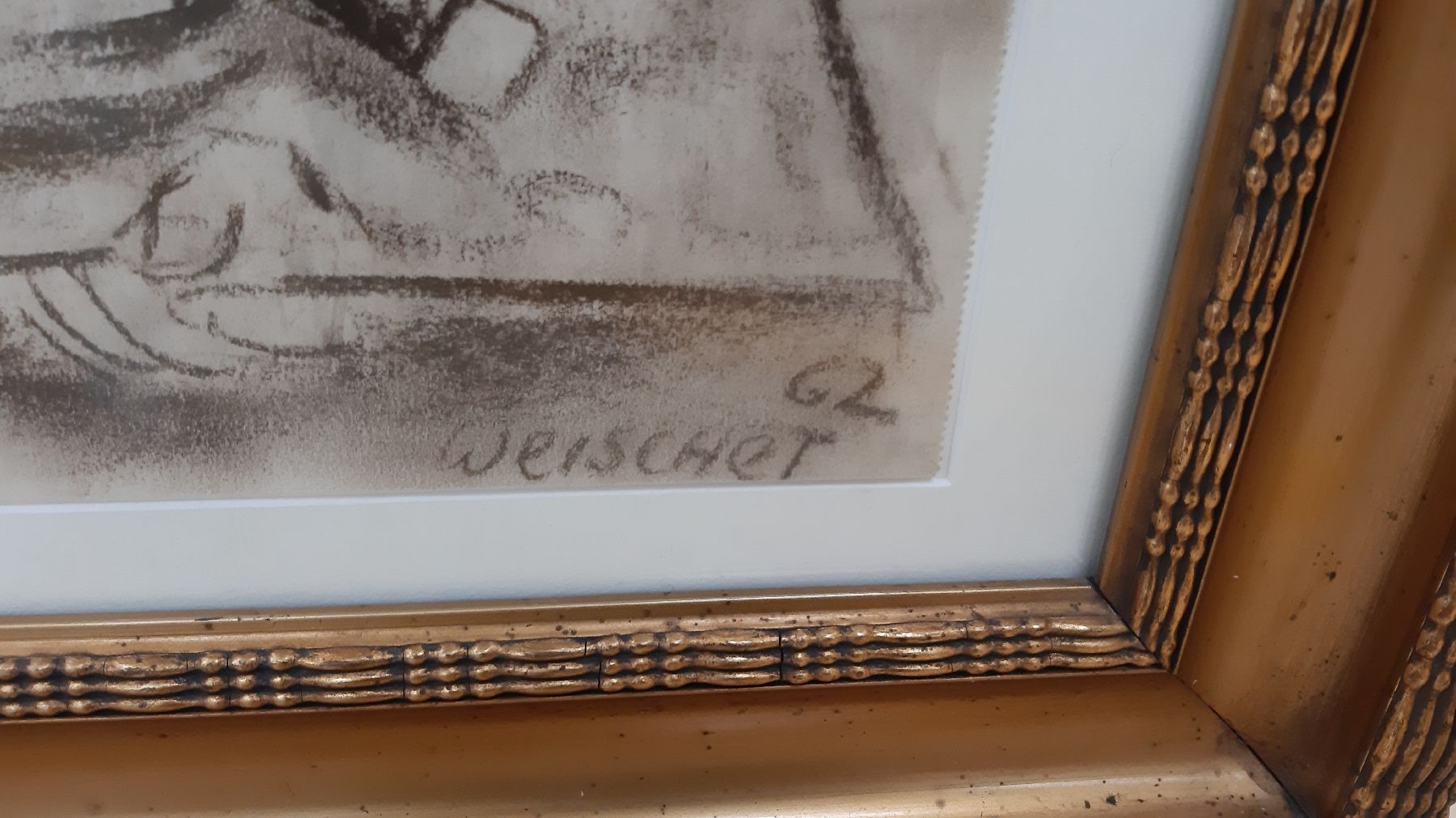 Detail c: Hugo Weischet, 1897 Elberfeld - 1976 Neuwied, Studium an den Akademien Düsseldorf u. München, sowie in Budapest, 2 Werke: A: Kohlezeichnung, ...