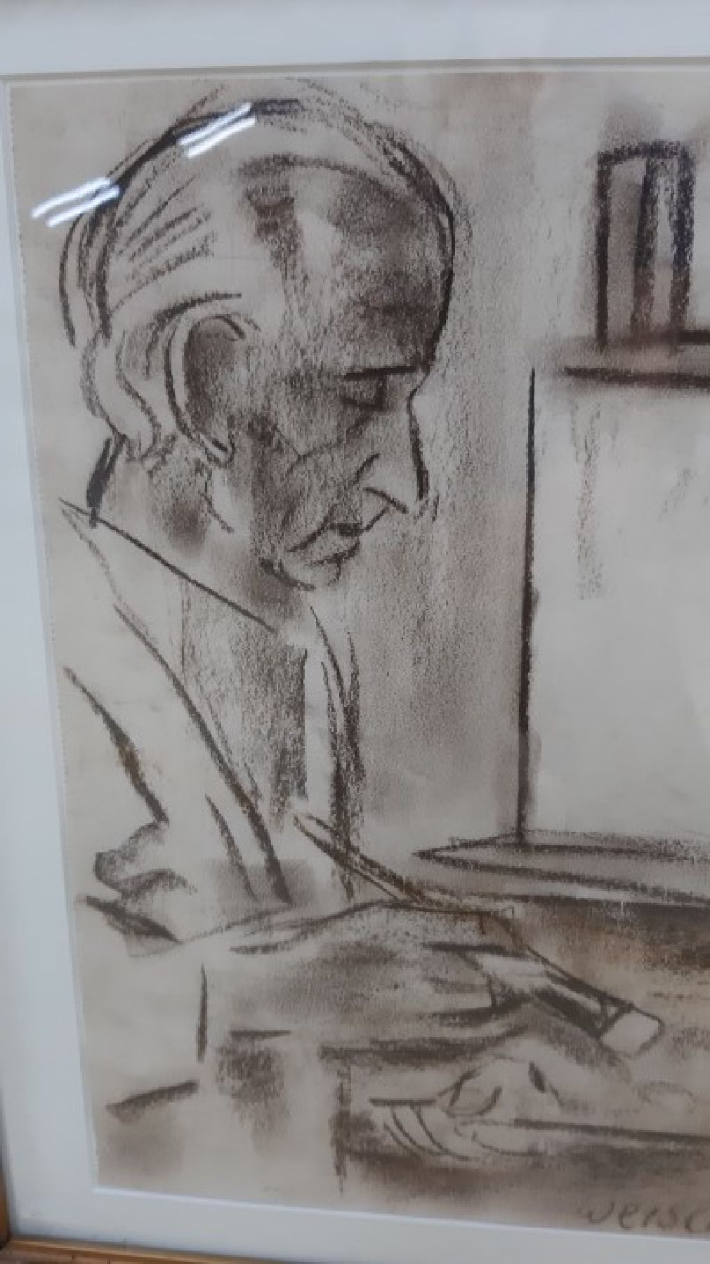 Detail d: Hugo Weischet, 1897 Elberfeld - 1976 Neuwied, Studium an den Akademien Düsseldorf u. München, sowie in Budapest, 2 Werke: A: Kohlezeichnung, ...